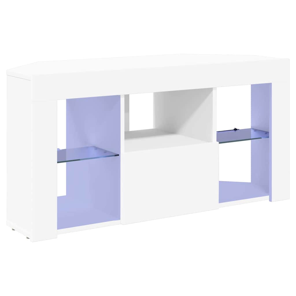 Corner LED TV Cabinet White 100 x 40 x 50 cm