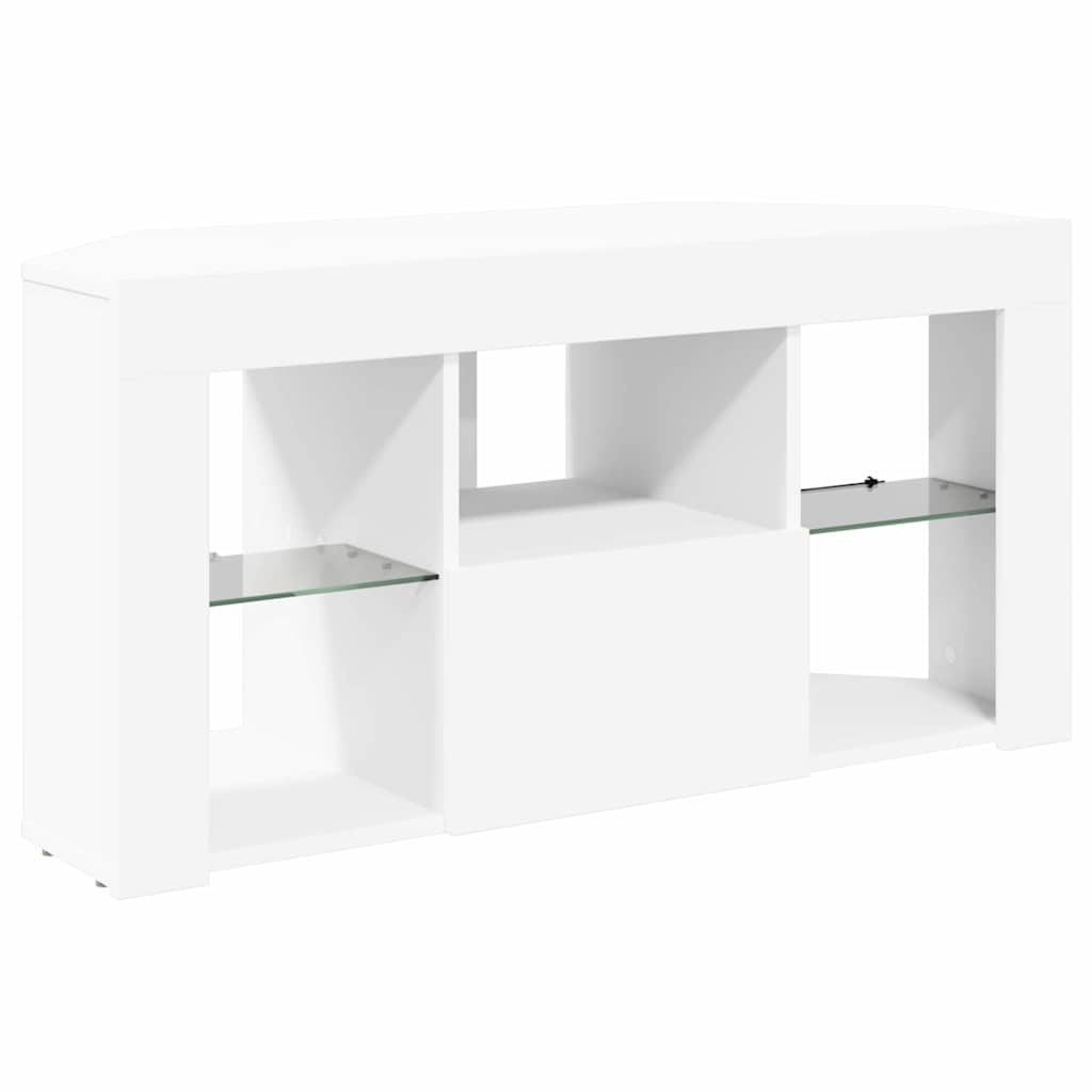 Corner LED TV Cabinet White 100 x 40 x 50 cm