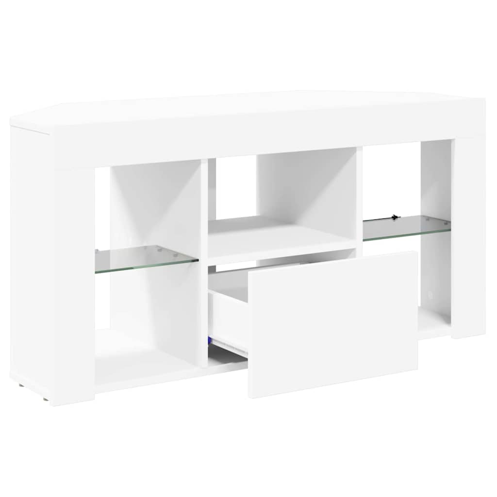 Corner LED TV Cabinet White 100 x 40 x 50 cm