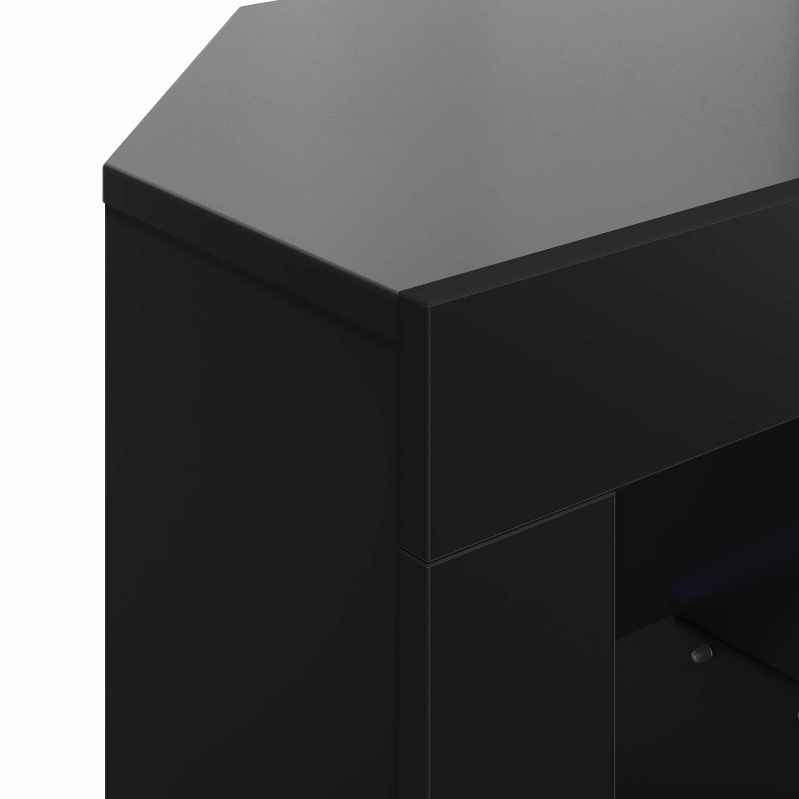 Kampinė LED televizoriaus spinta Juoda 100 x 40 x 50 cm