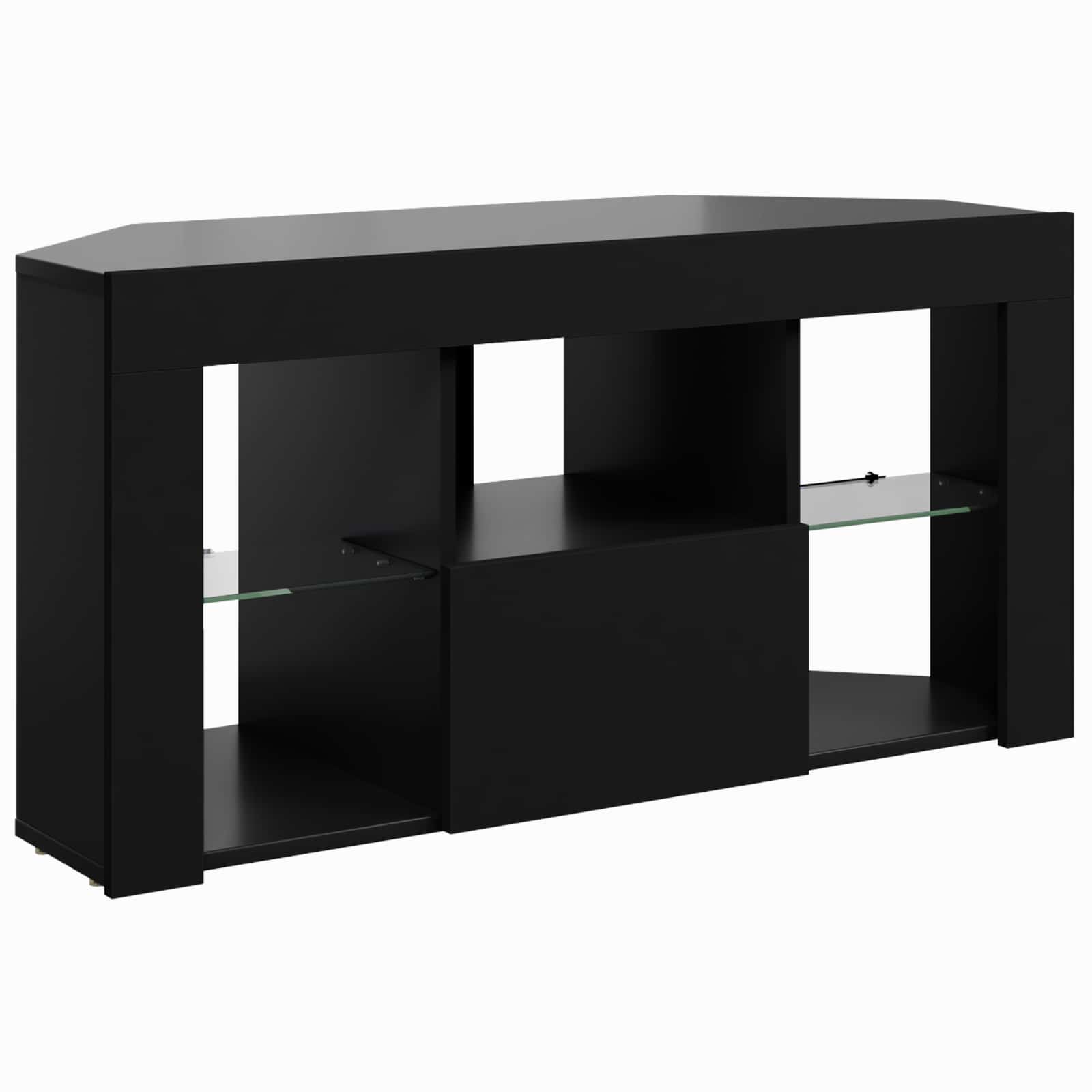 Kampinė LED televizoriaus spinta Juoda 100 x 40 x 50 cm