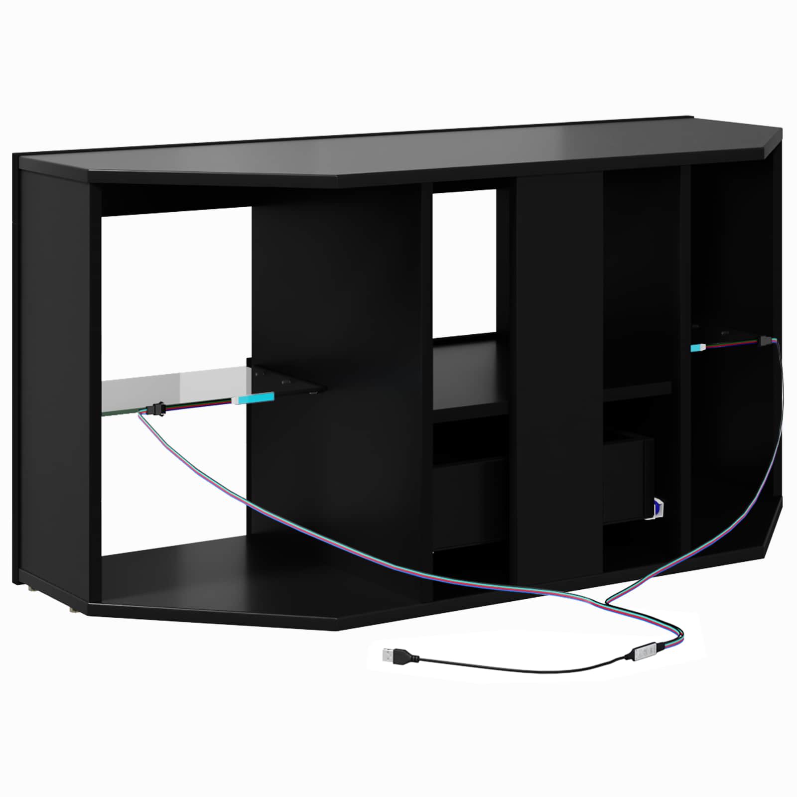 Kampinė LED televizoriaus spinta Juoda 100 x 40 x 50 cm