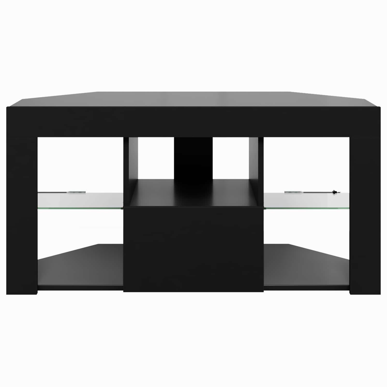 Kampinė LED televizoriaus spinta Juoda 100 x 40 x 50 cm