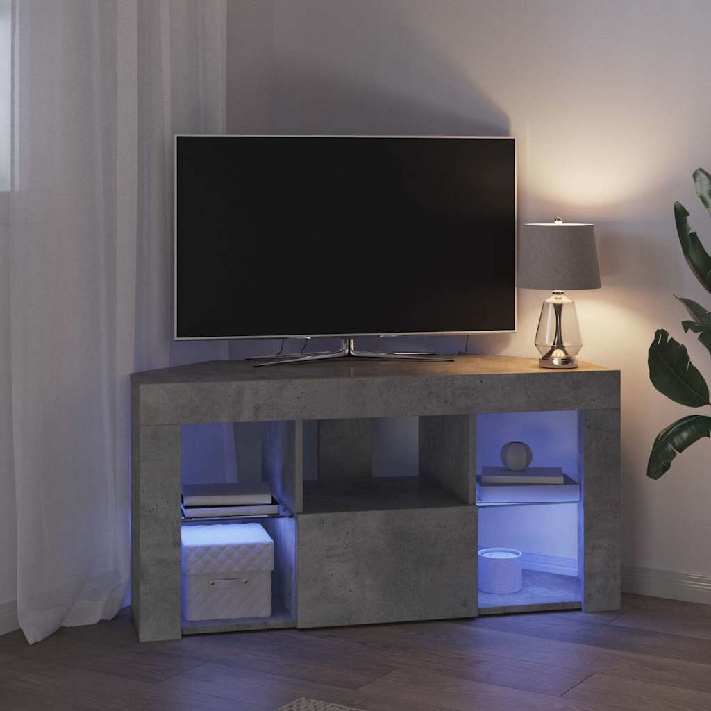 Kampinė LED televizoriaus spinta 100 x 40 x 50 cm Betono pilka