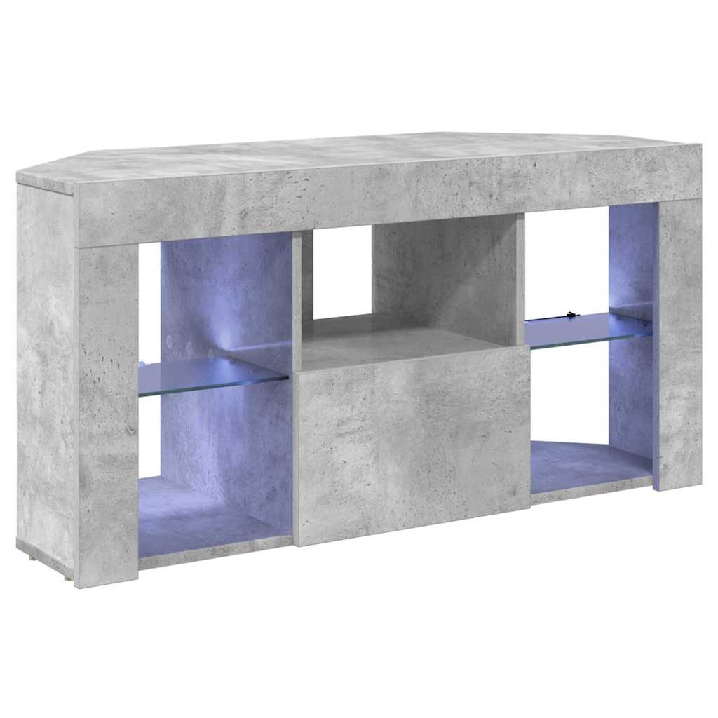 Kampinė LED televizoriaus spinta 100 x 40 x 50 cm Betono pilka