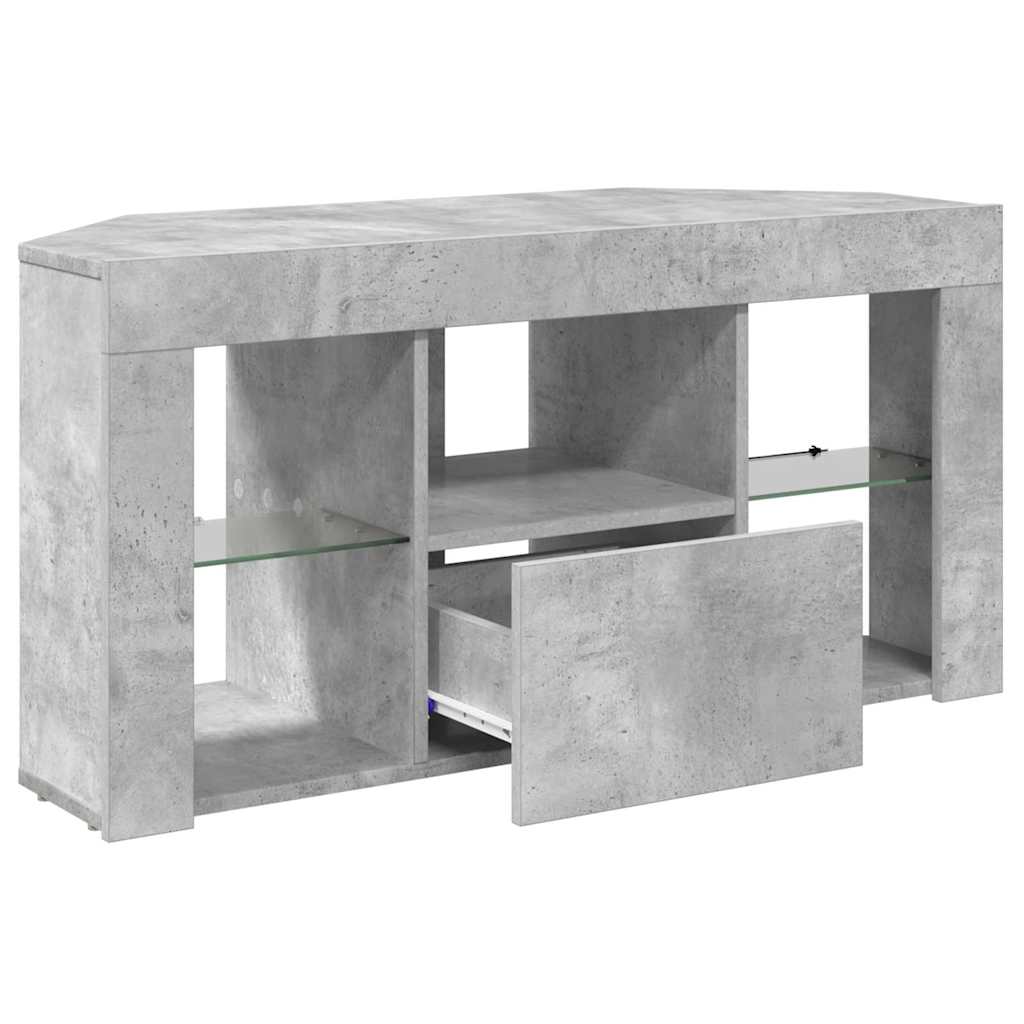 Kampinė LED televizoriaus spinta 100 x 40 x 50 cm Betono pilka