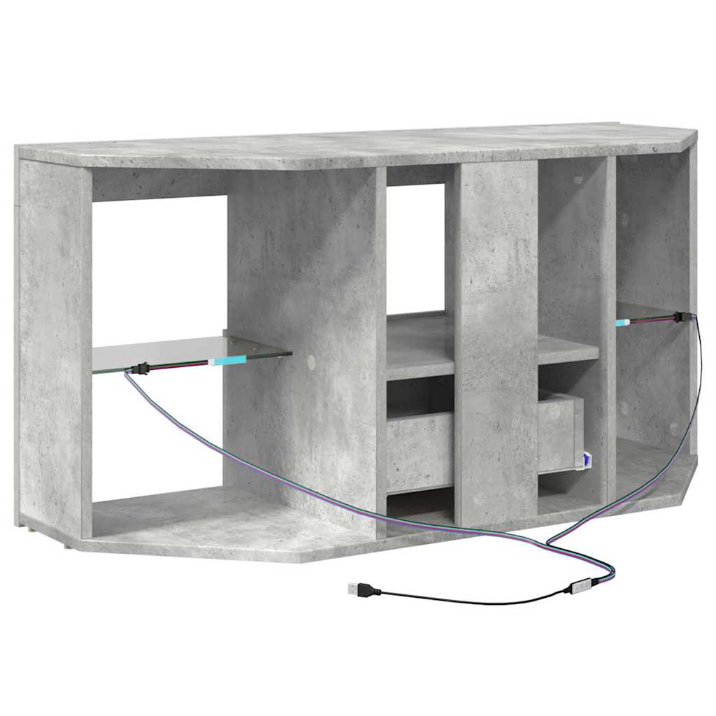 Kampinė LED televizoriaus spinta 100 x 40 x 50 cm Betono pilka