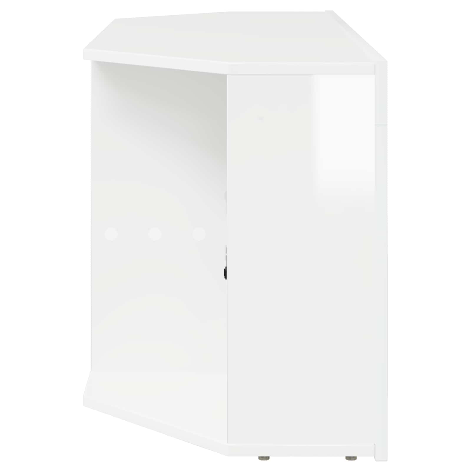 Corner LED TV Cabinet High Gloss White