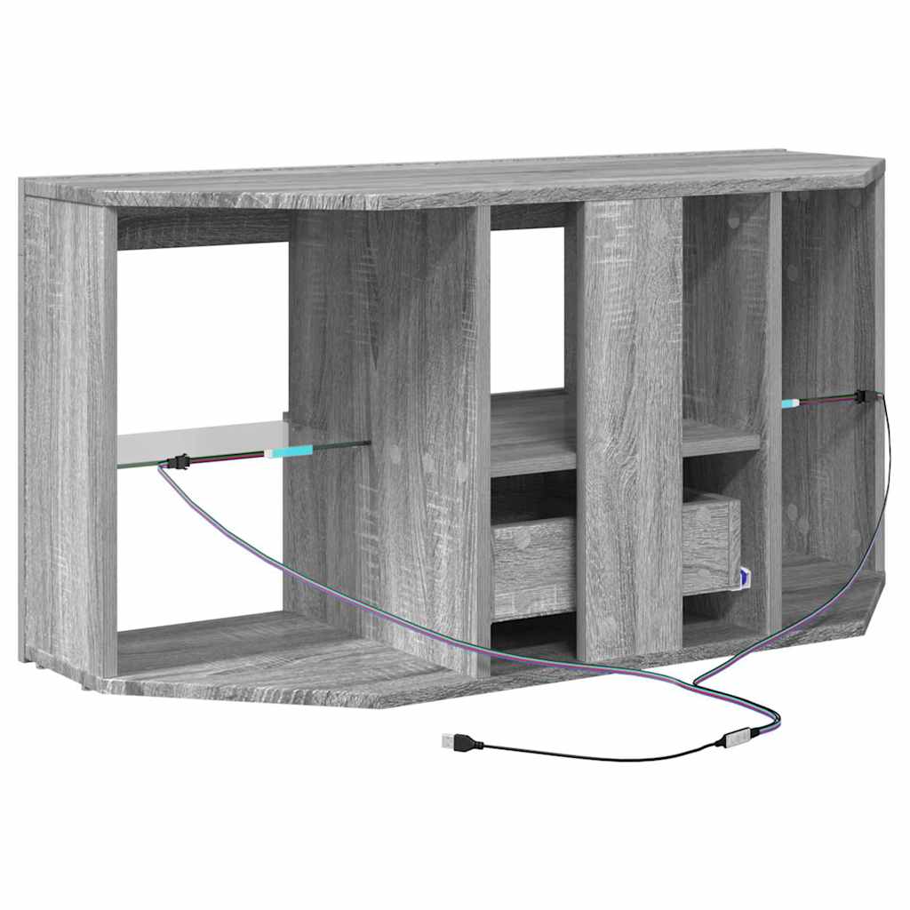 Kampinė LED televizoriaus spinta 100 x 40 x 50 cm Pilkas Sonoma
