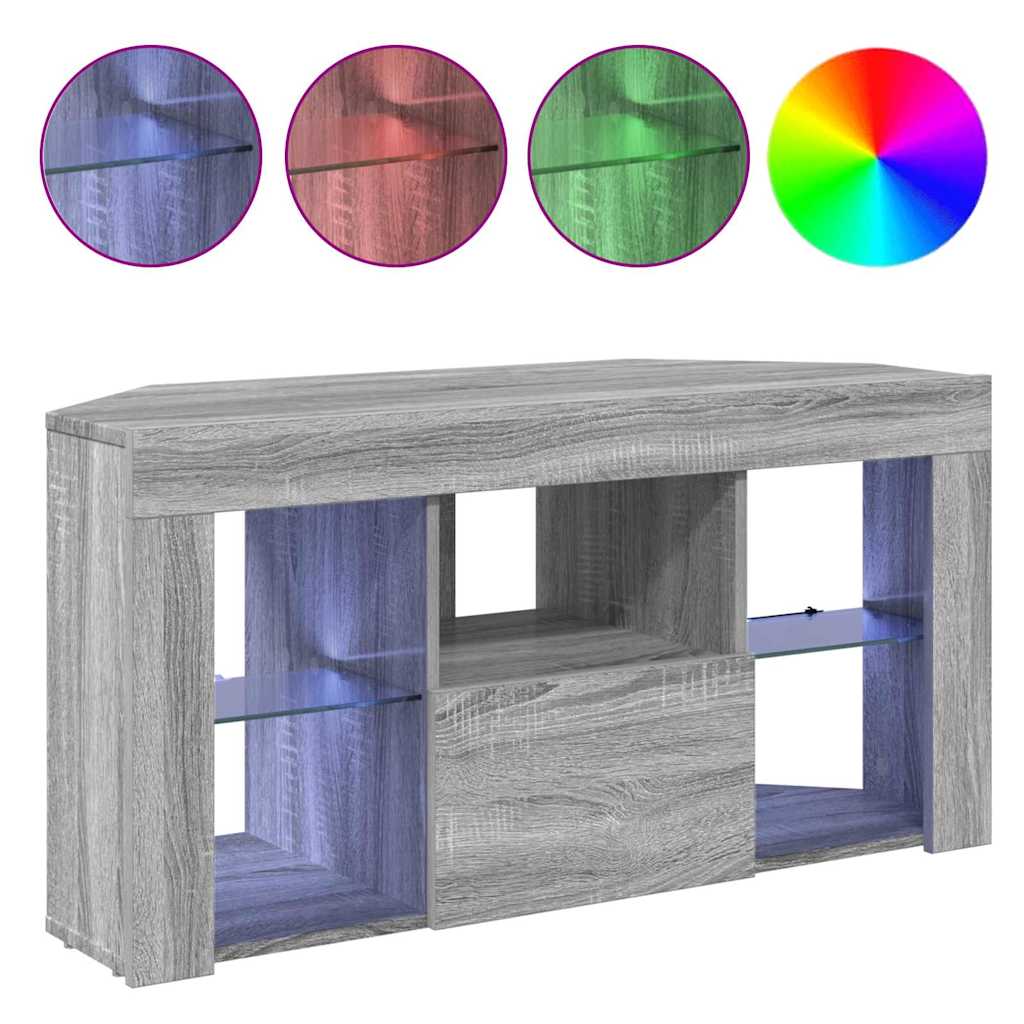 Kampinė LED televizoriaus spinta 100 x 40 x 50 cm Pilkas Sonoma