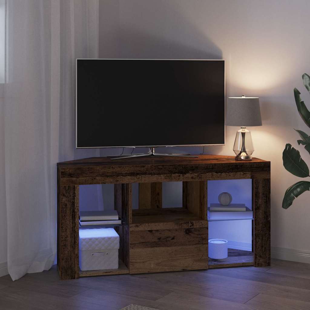 Kampinė LED televizoriaus spinta 100 x 40 x 50 cm Senas medis