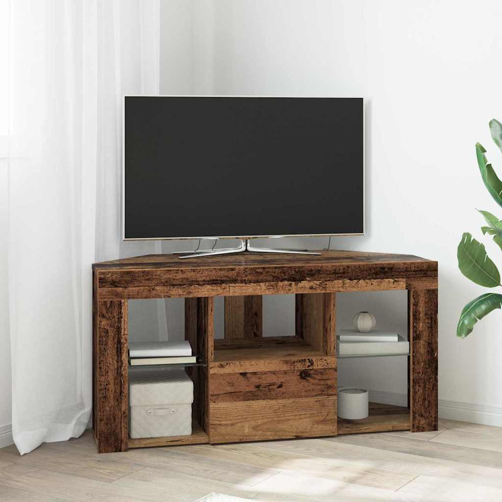 Kampinė LED televizoriaus spinta 100 x 40 x 50 cm Senas medis