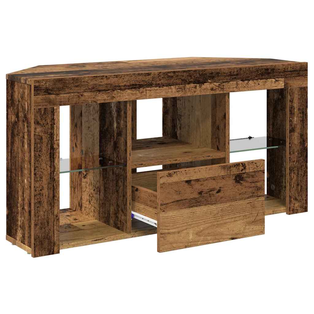 Kampinė LED televizoriaus spinta 100 x 40 x 50 cm Senas medis