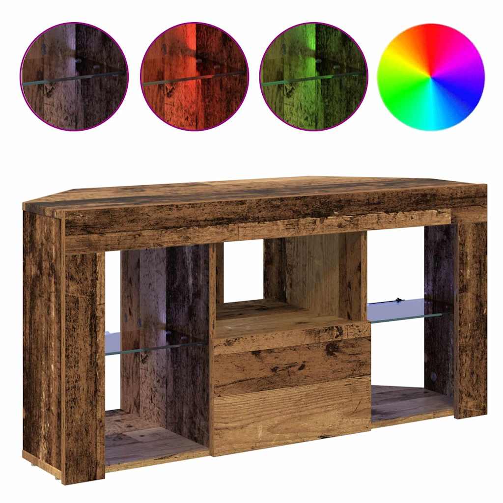 Kampinė LED televizoriaus spinta 100 x 40 x 50 cm Senas medis