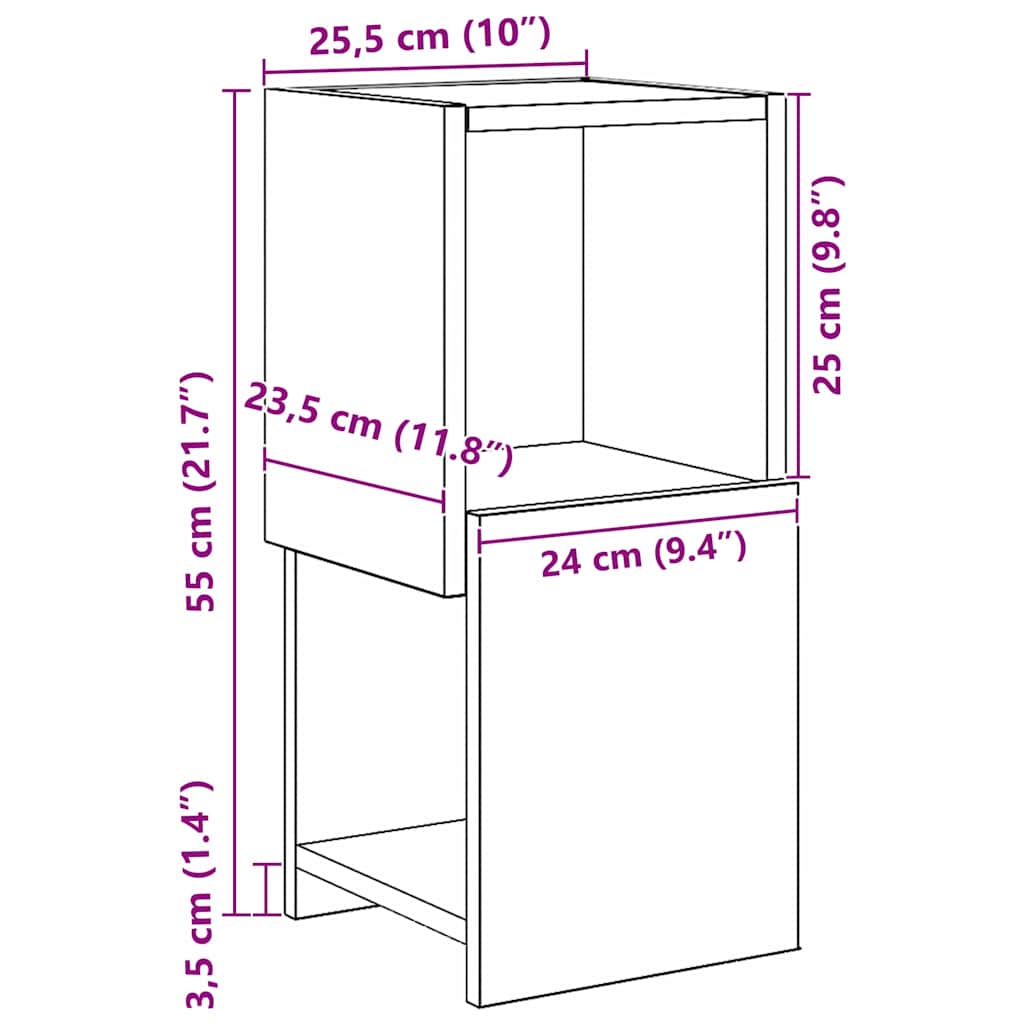 Corner Cabinet White 25.5x25x55cm Engineered wood