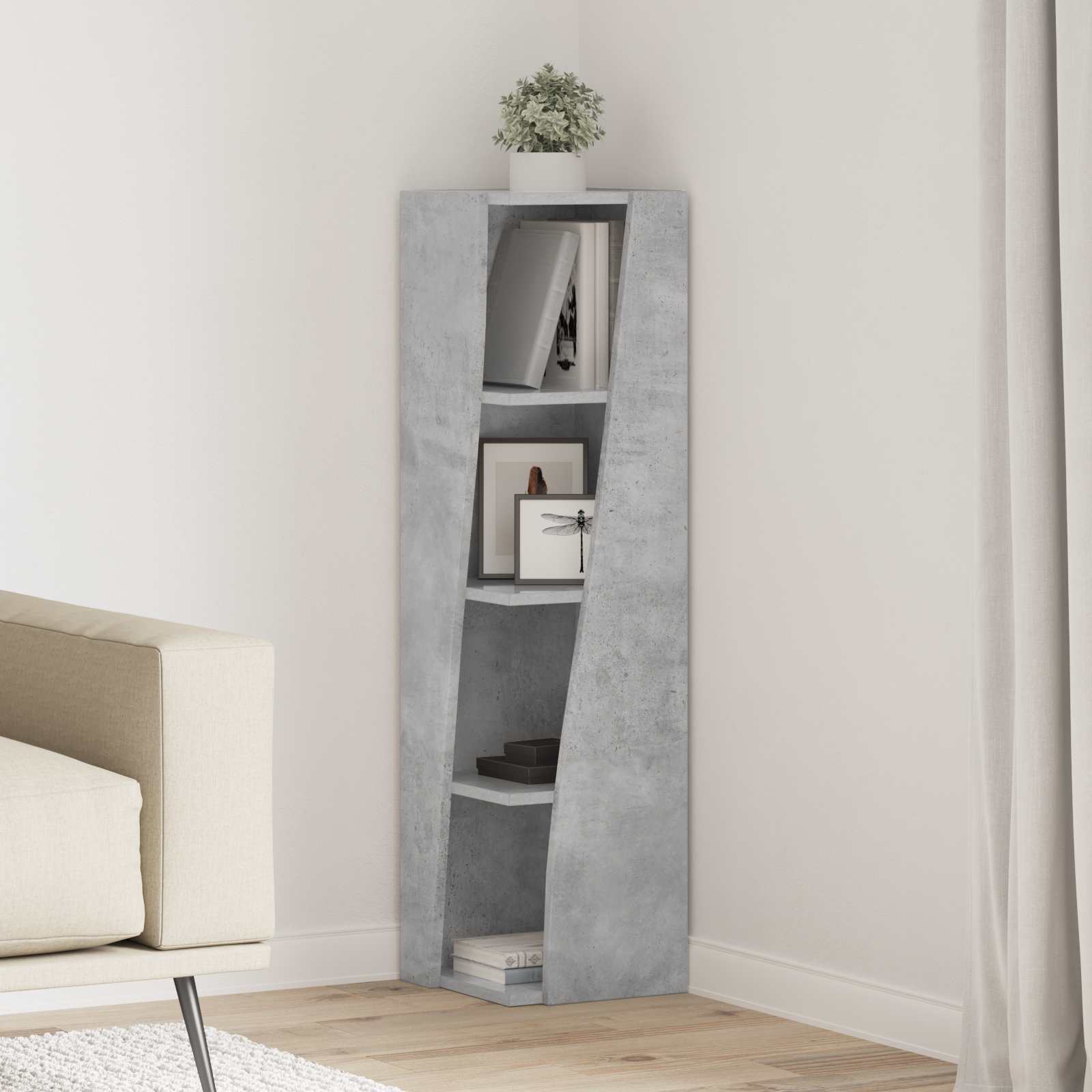 Kampinė spintelė Balta 27,5x27x102cm Apdirbta mediena
