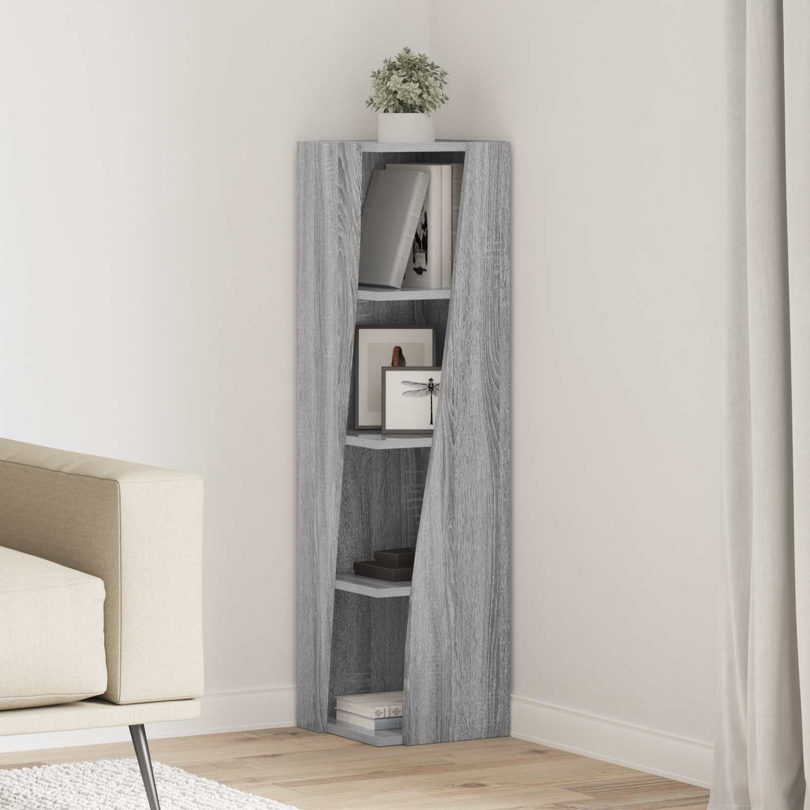Kampinė spintelė Balta 27,5x27x102cm Apdirbta mediena