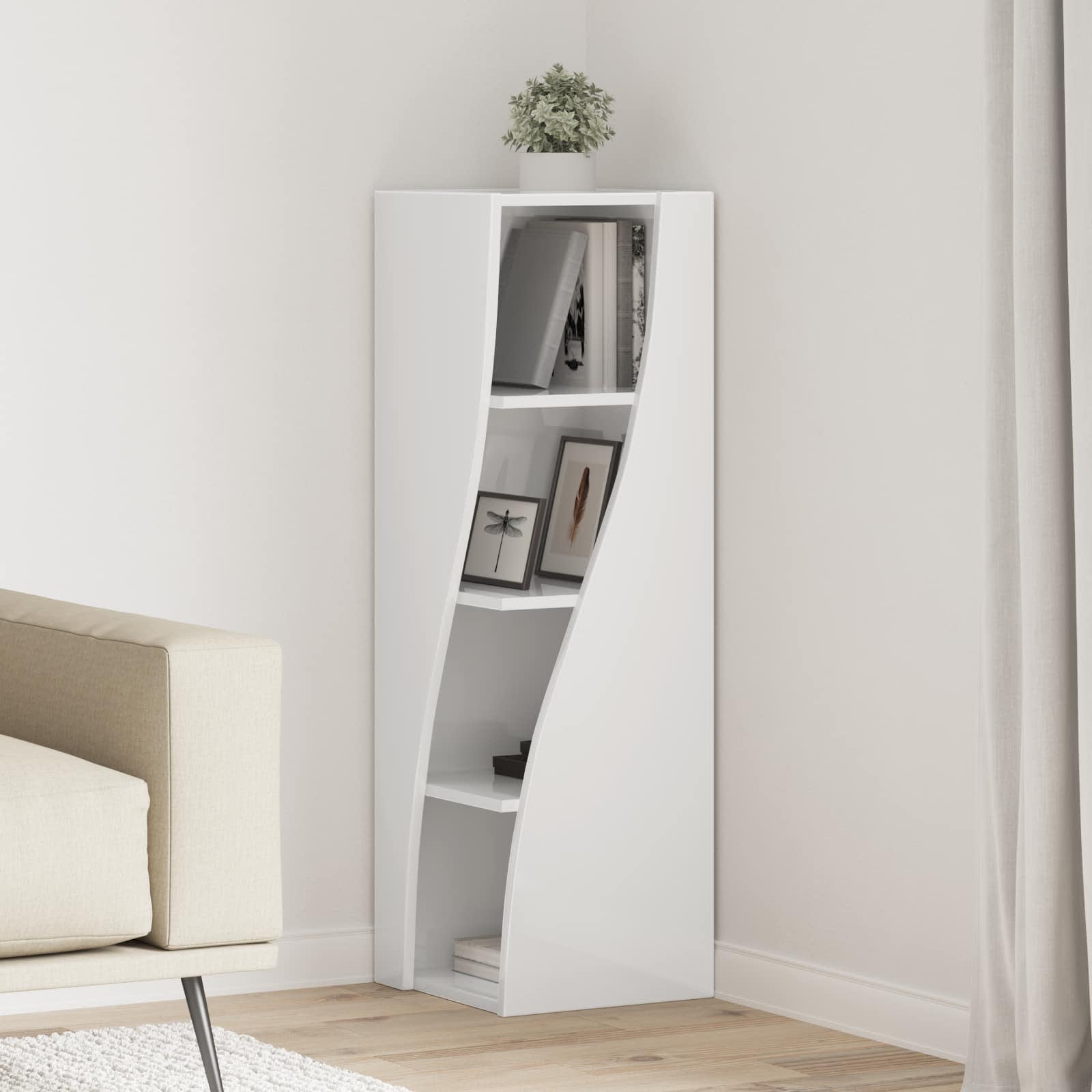 Corner Cabinet White 32x32x102cm Engineered Wood