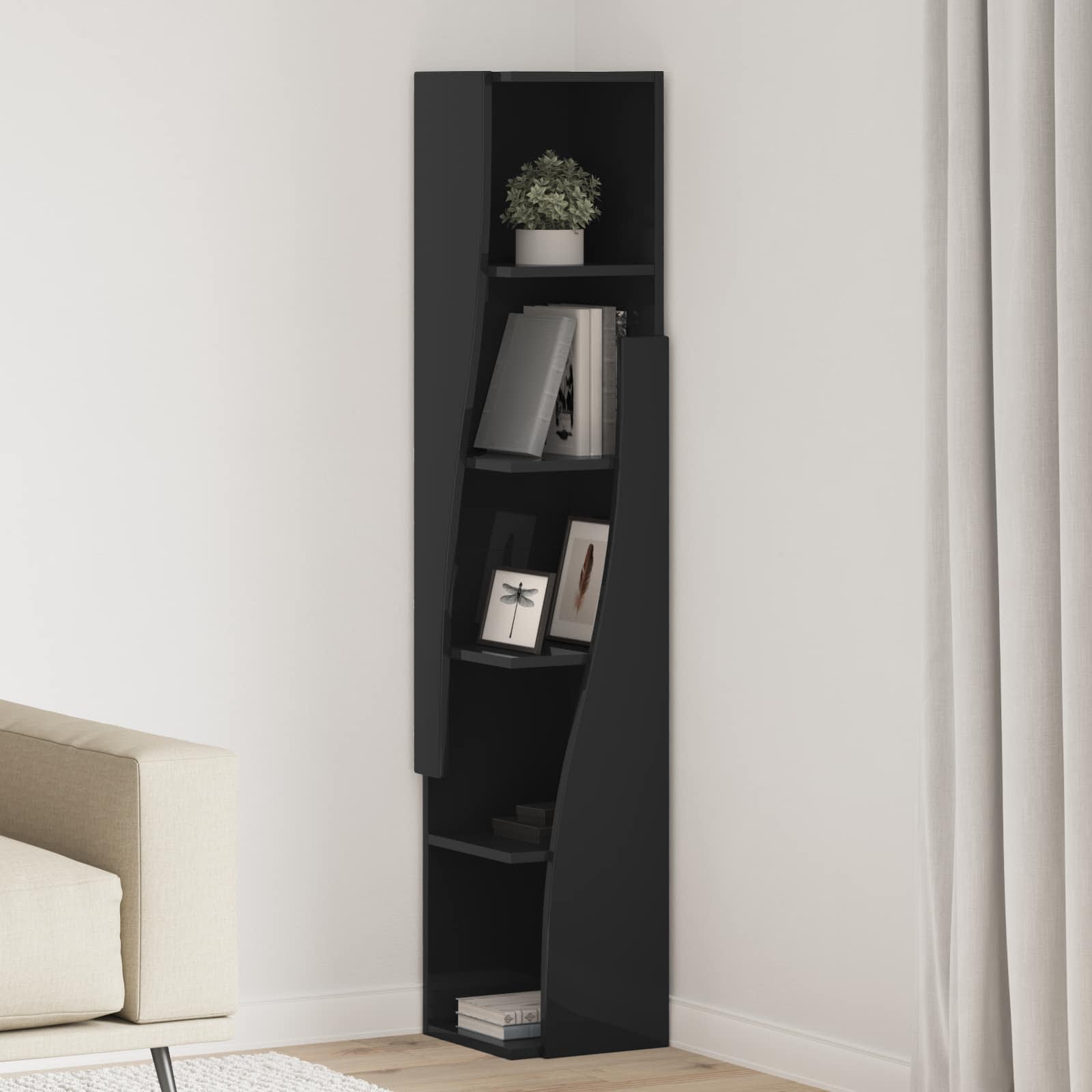 Corner Cabinet White 27.5x27x140cm Engineered wood