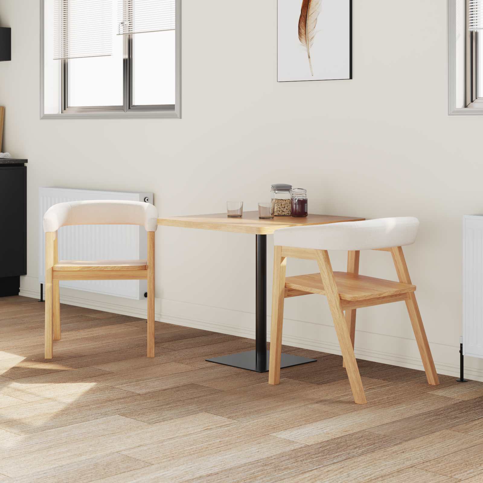 Dining Chairs 2 pcs Natural 54 x 57 x 73 cm