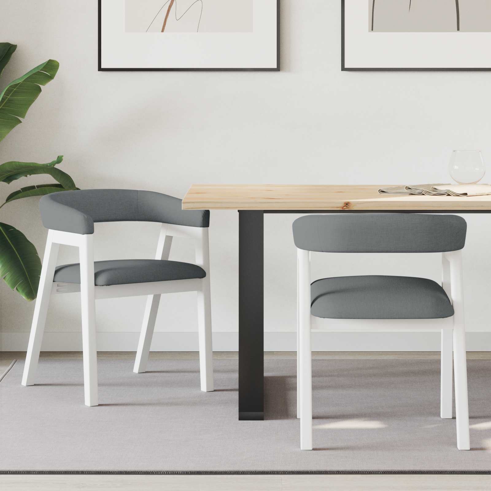 Dining Chairs 2 pcs White 54 x 57 x 73 cm