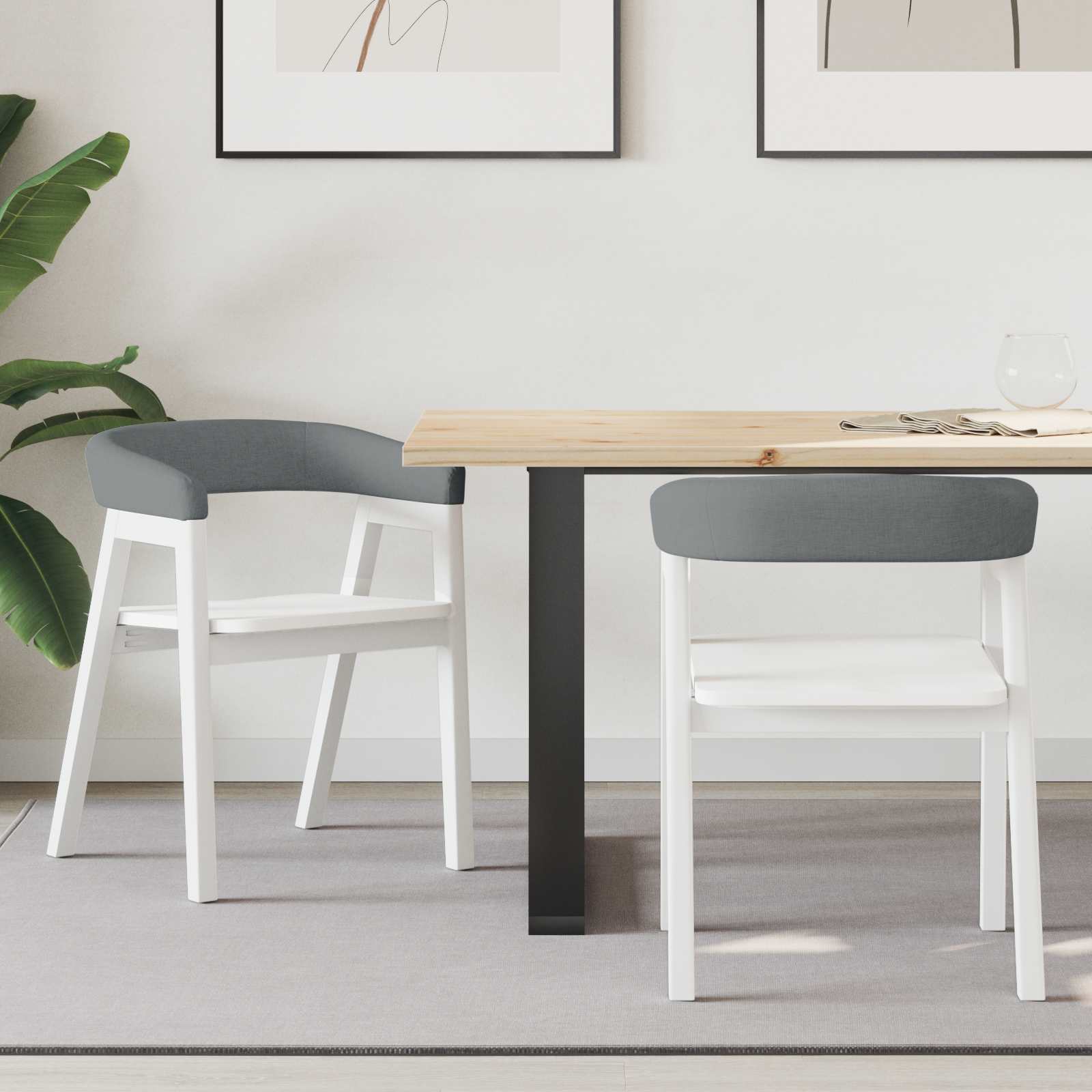 Dining Chairs 2 pcs White 54 x 57 x 73 cm