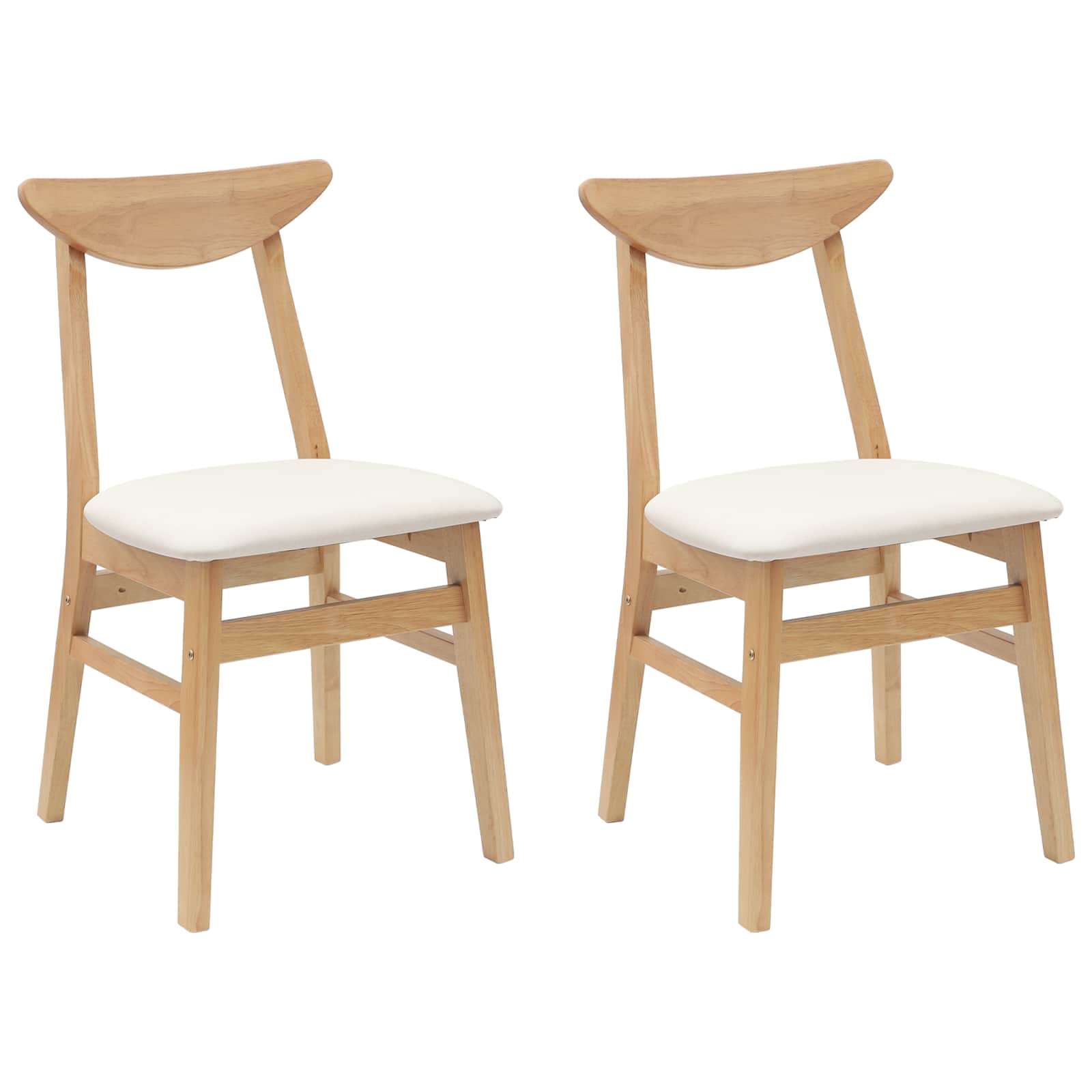 Valgomojo kėdės 2 pcs Natūrali 42 x 47.5 x 81 cm