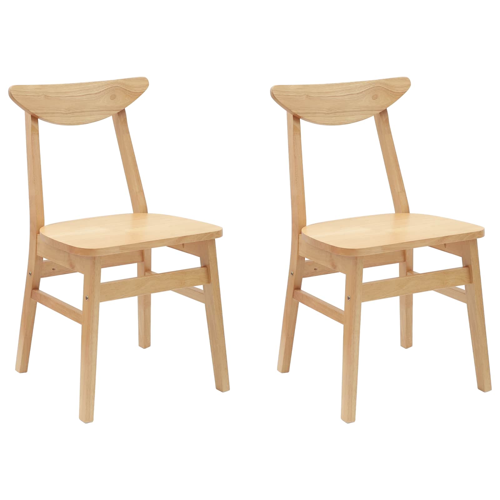 Valgomojo kėdės 2 pcs Natūrali 42 x 47.5 x 81 cm
