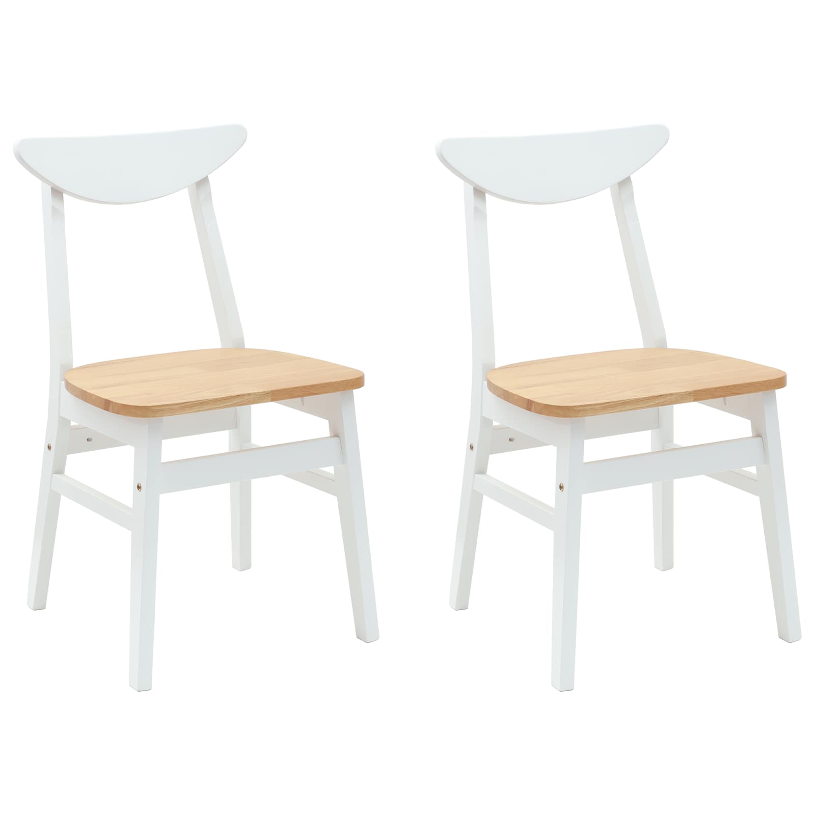 Valgomojo kėdės 2 pcs Balta 42 x 47.5 x 81 cm