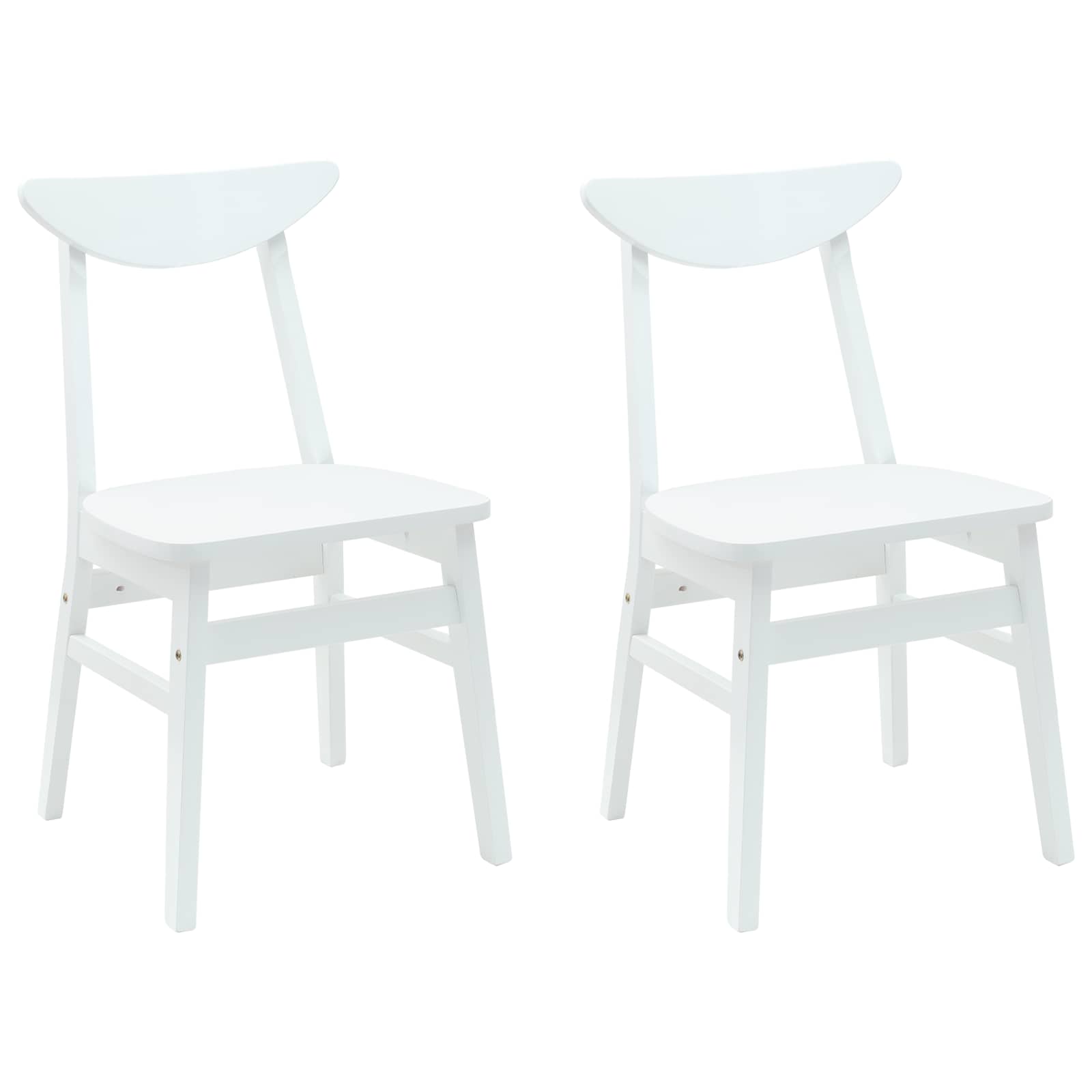 Valgomojo kėdės 2 pcs Balta 42 x 47.5 x 81 cm