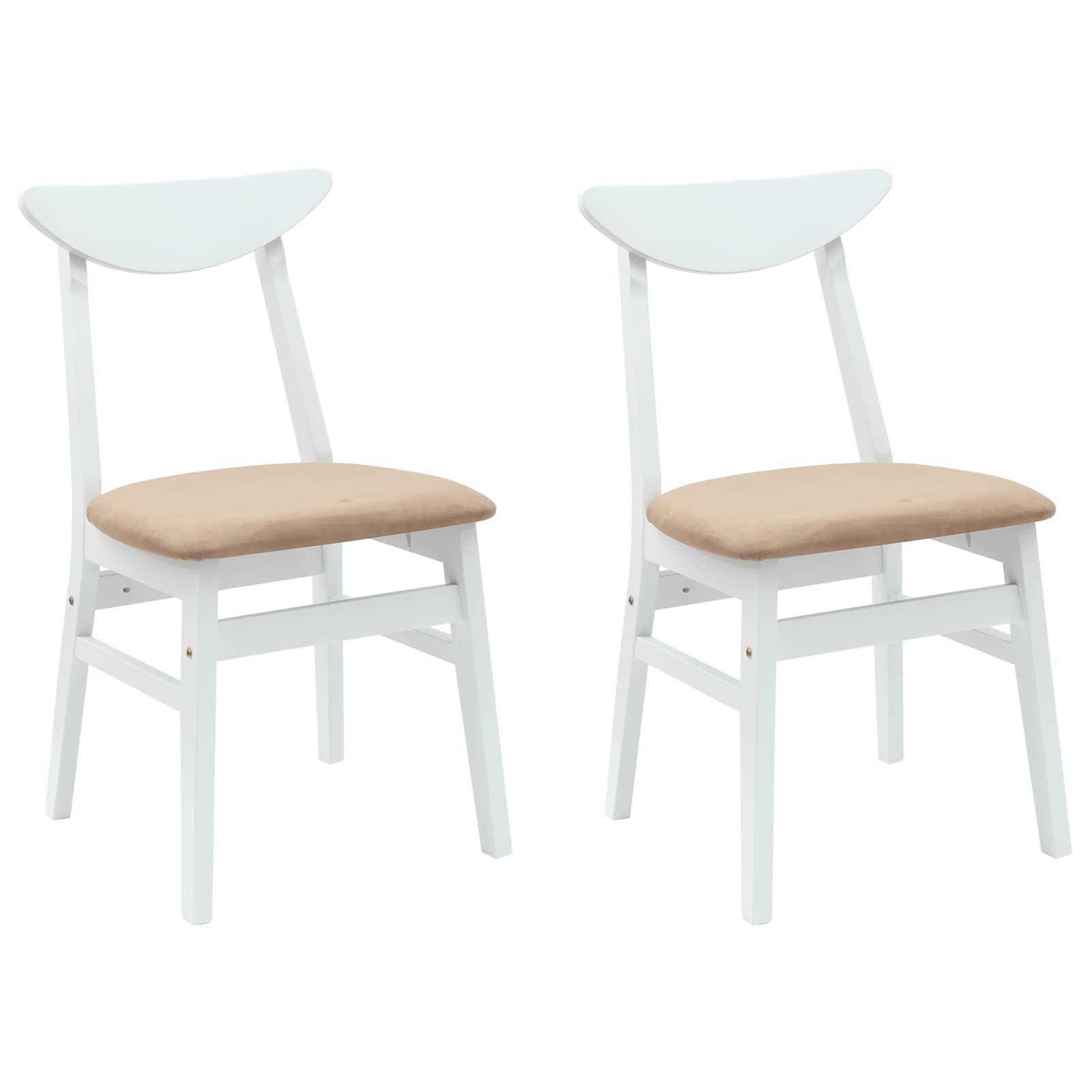 Valgomojo kėdės 2 pcs Balta 42 x 47.5 x 81 cm