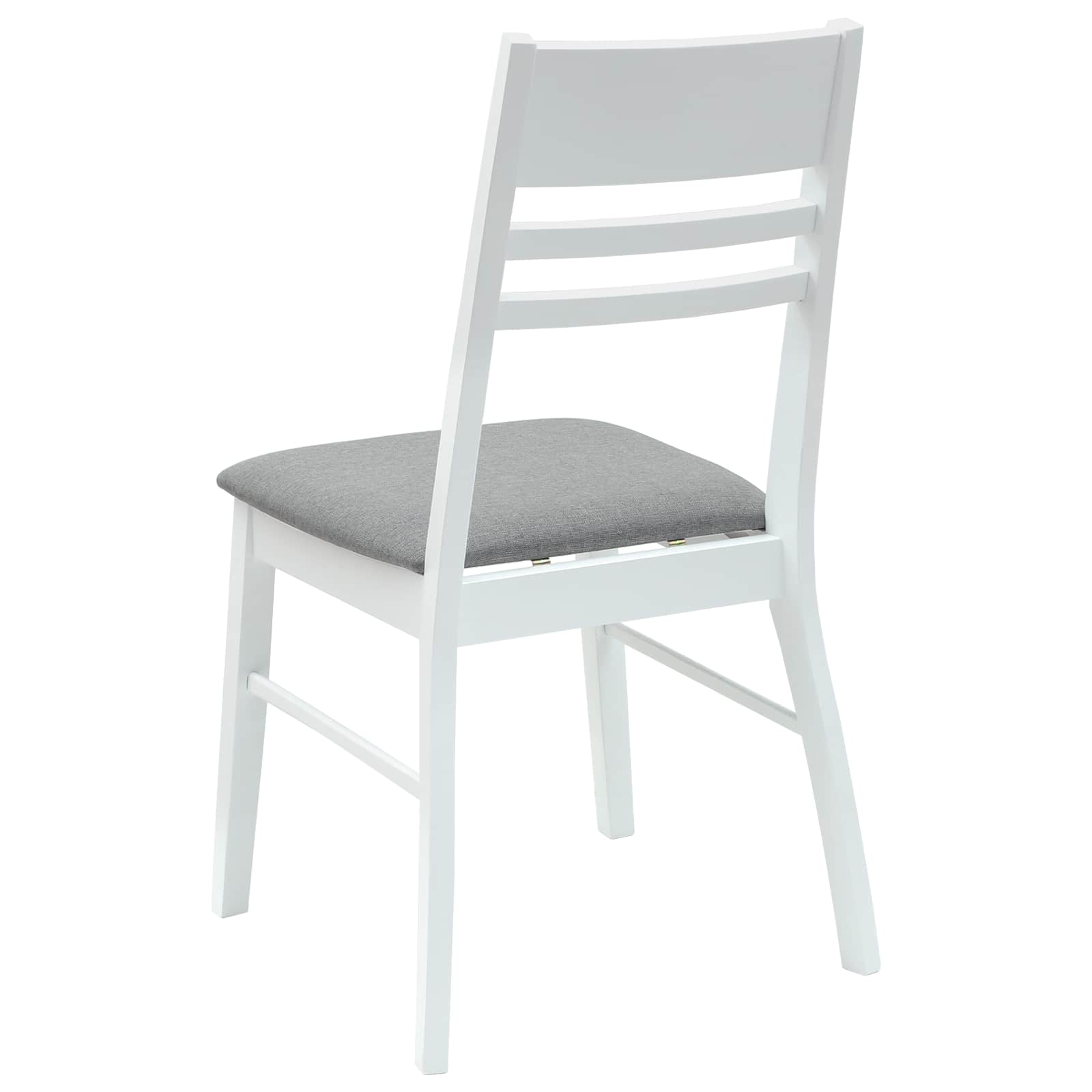 Valgomojo kėdės 2 pcs Balta 43 x 54 x 89 cm Kietas gumos medis