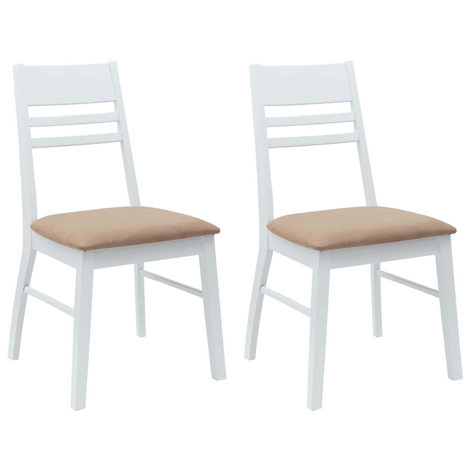 Valgomojo kėdės 2 pcs Balta 43 x 54 x 89 cm Kietas gumos medis