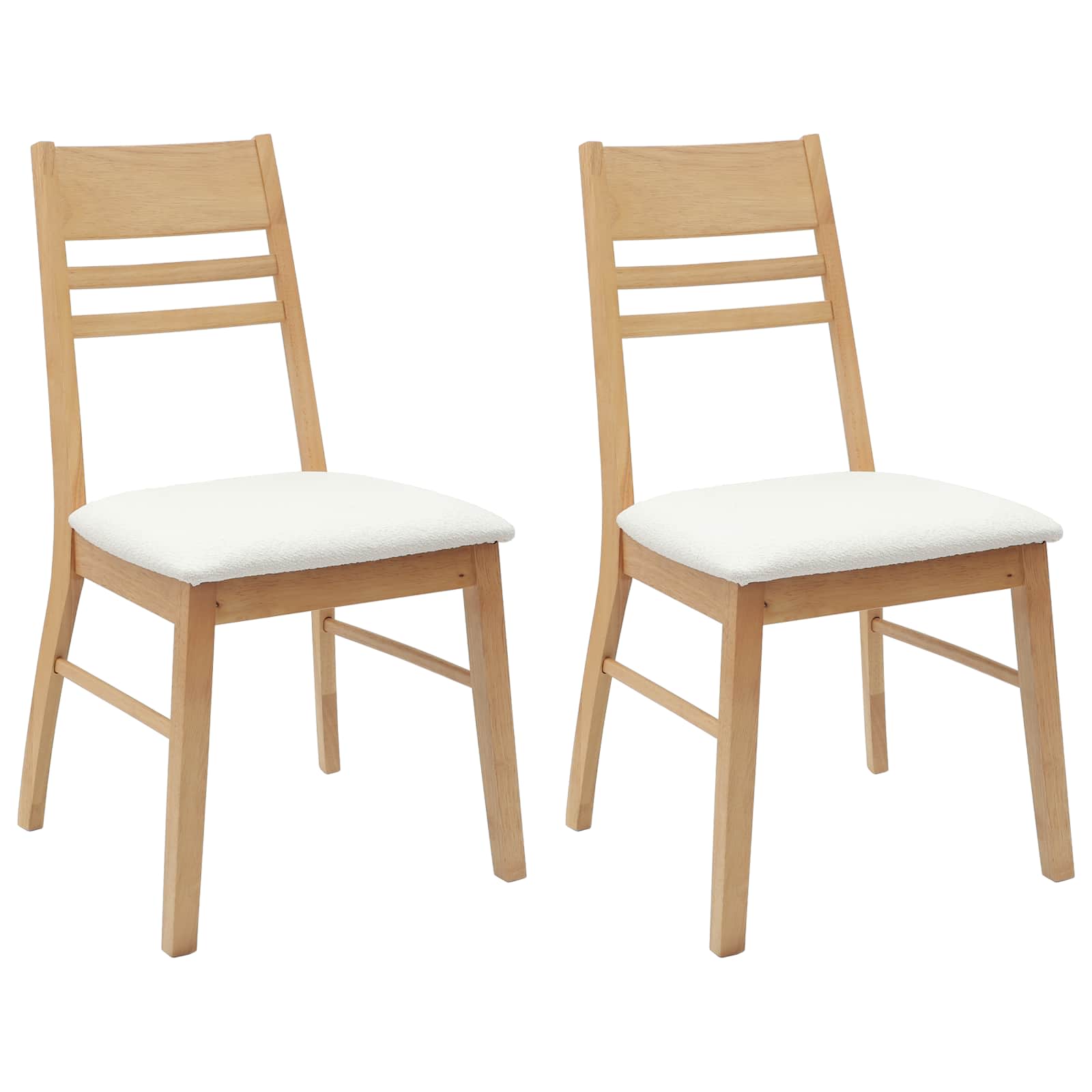 Valgomojo kėdės 2 pcs Natūrali 43 x 54 x 89 cm