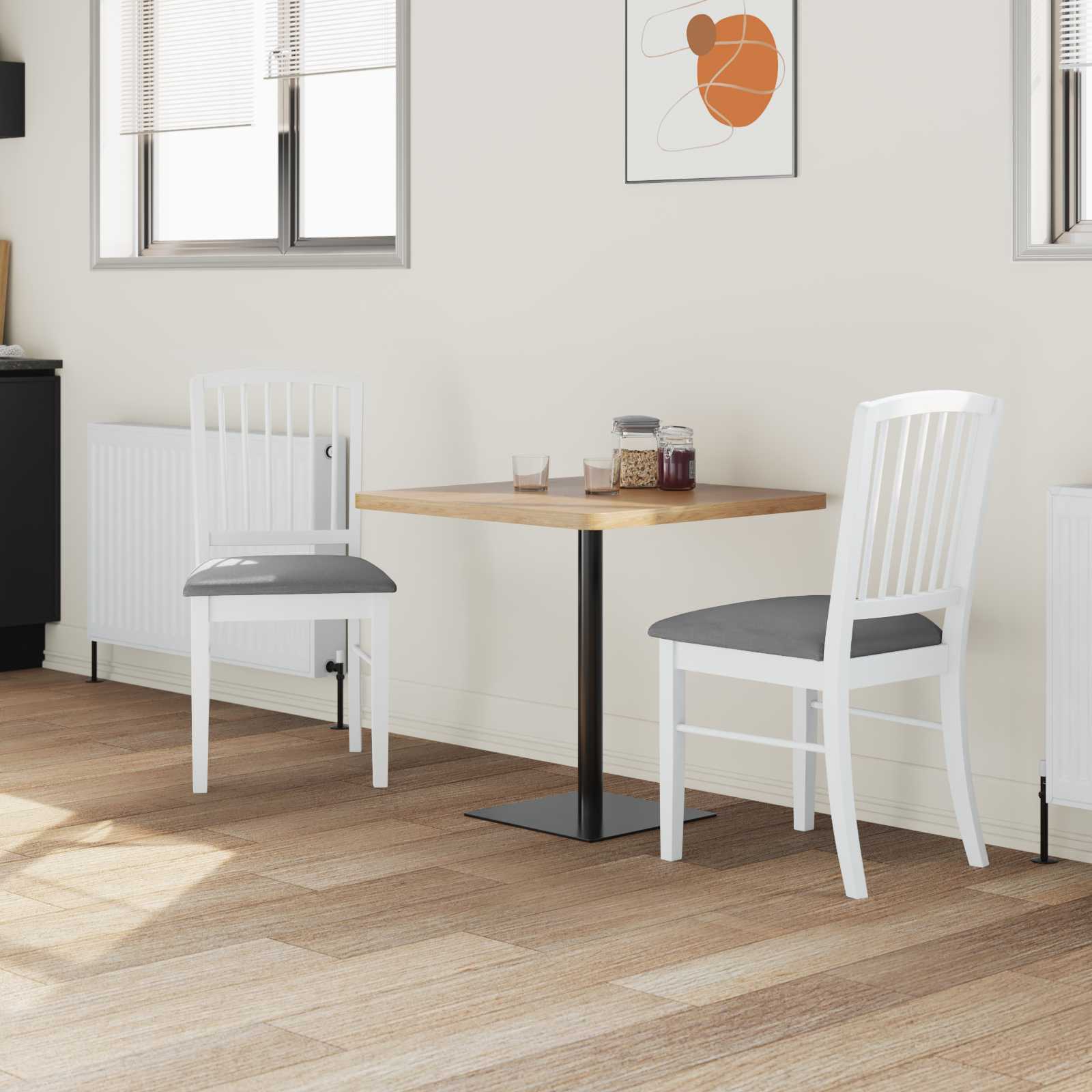 Valgomojo kėdės 2 pcs Balta 50 x 52,5 x 91 cm