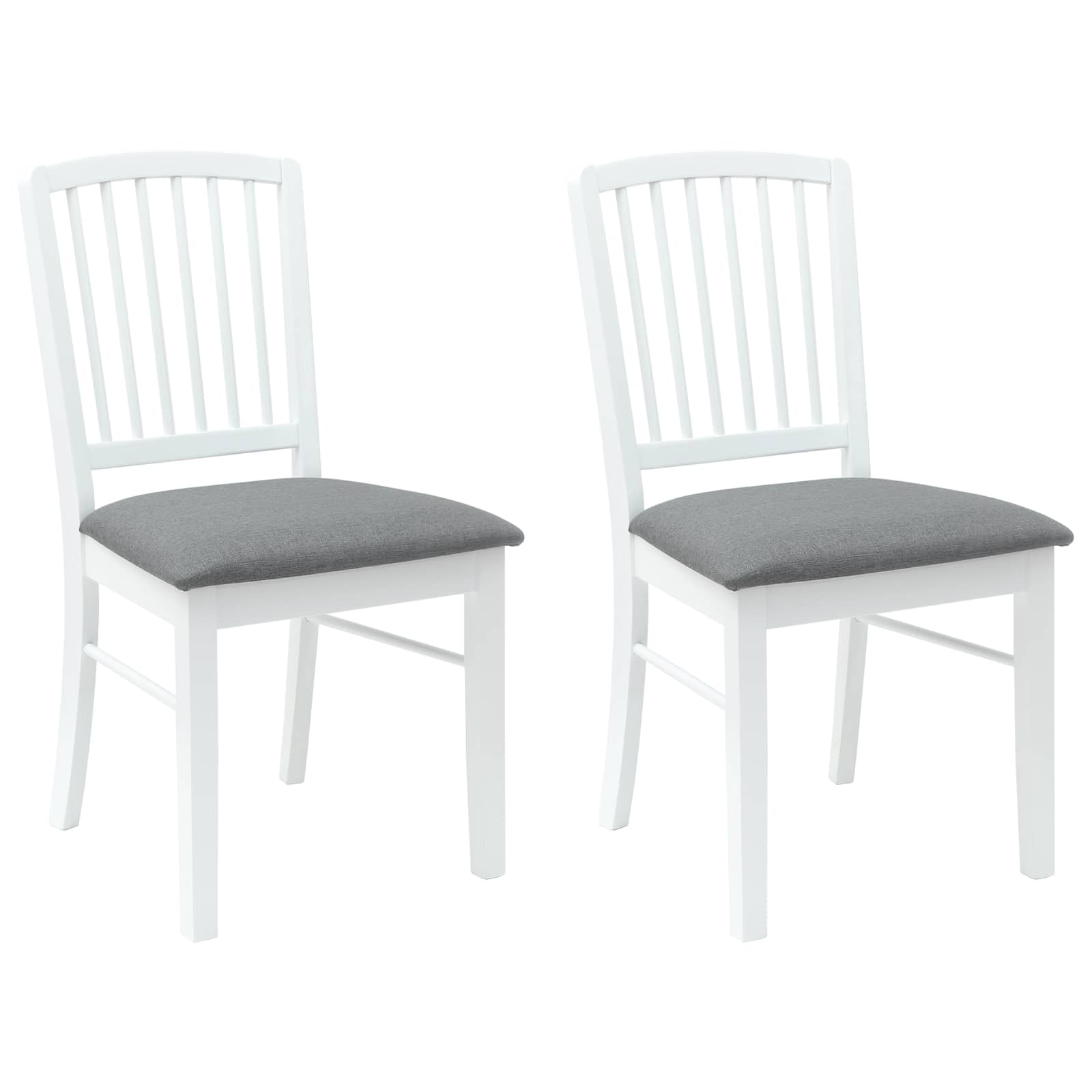 Valgomojo kėdės 2 pcs Balta 50 x 52,5 x 91 cm