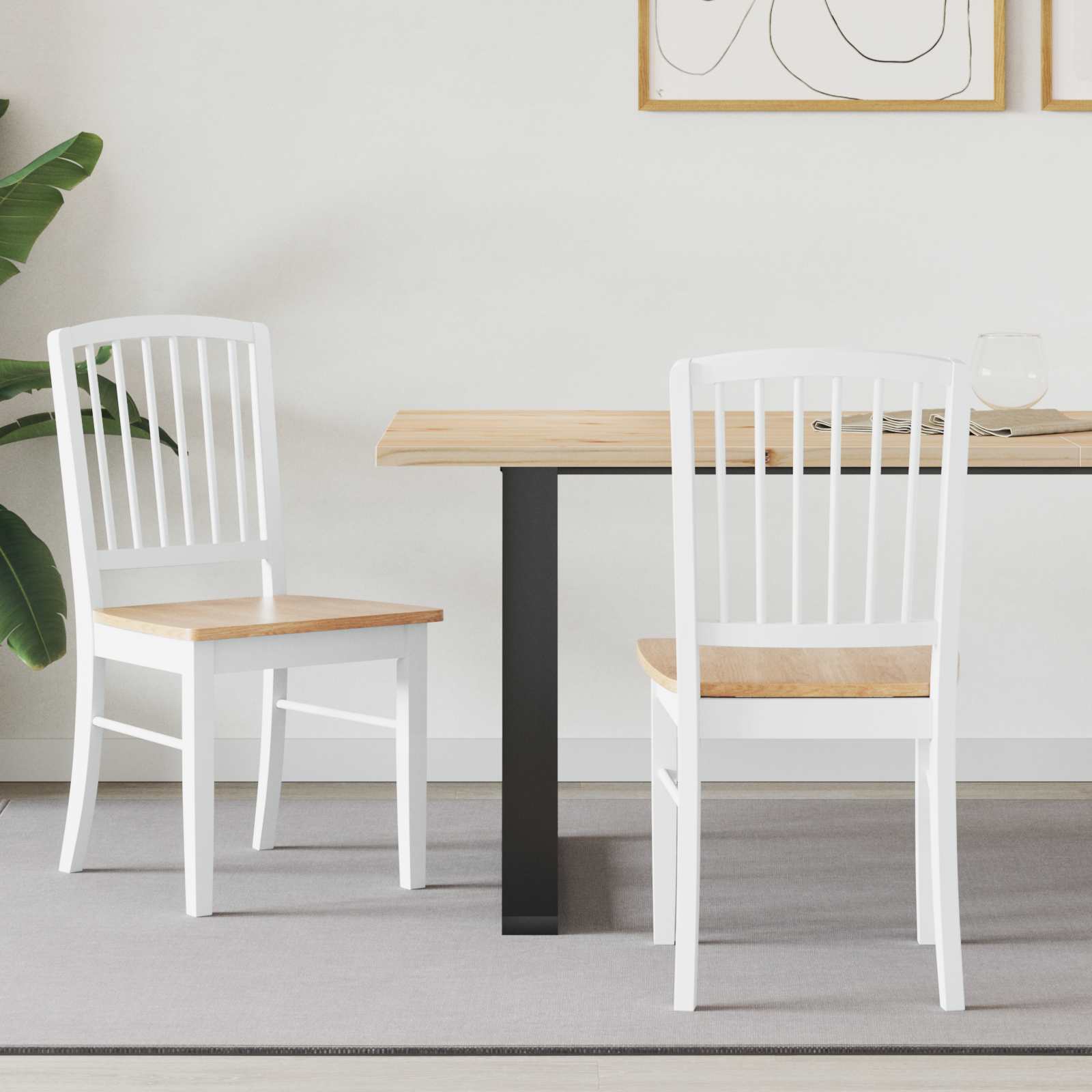Dining Chairs 2 pcs White 50 x 52.5 x 91 cm
