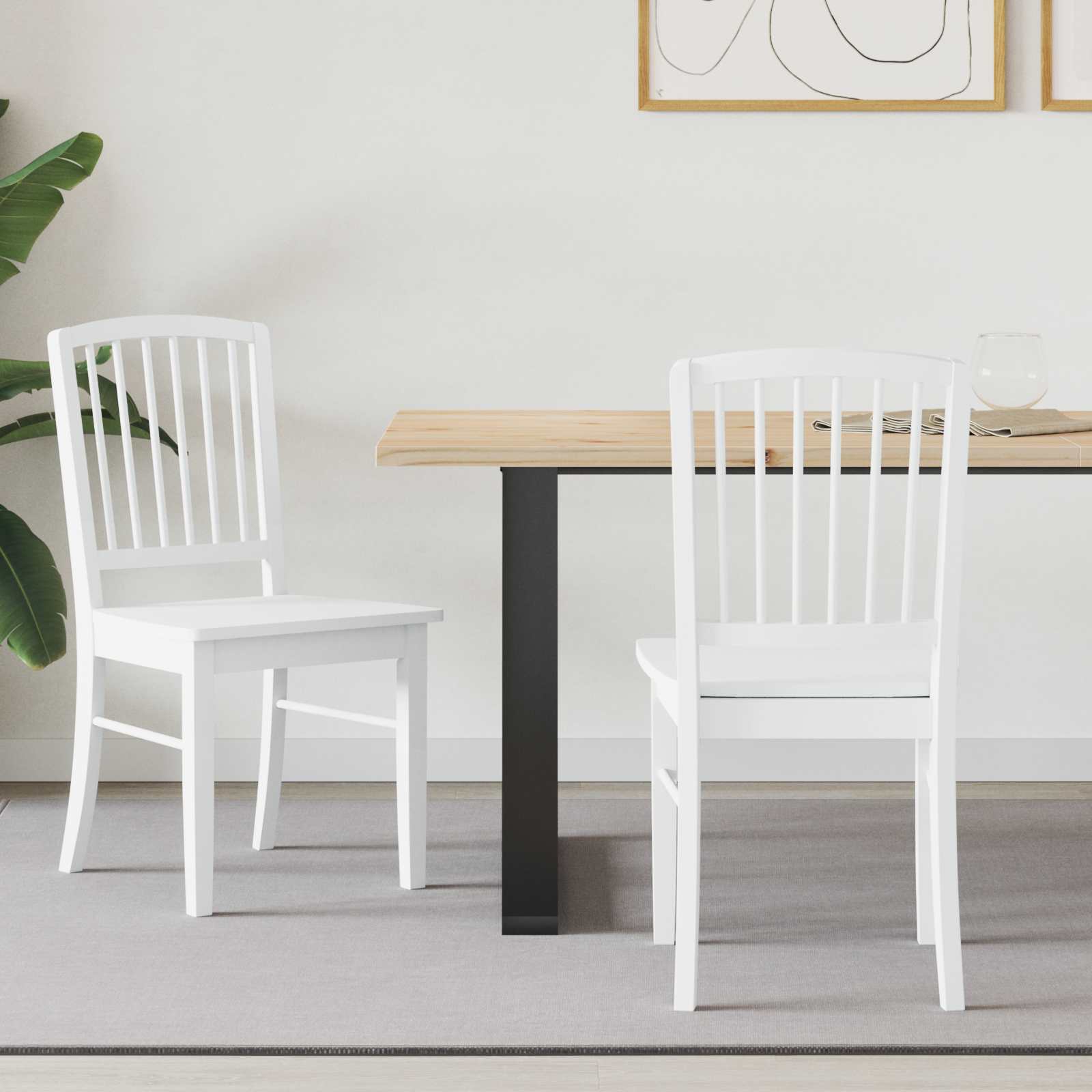 Dining Chairs 2 pcs White 50 x 52.5 x 91 cm