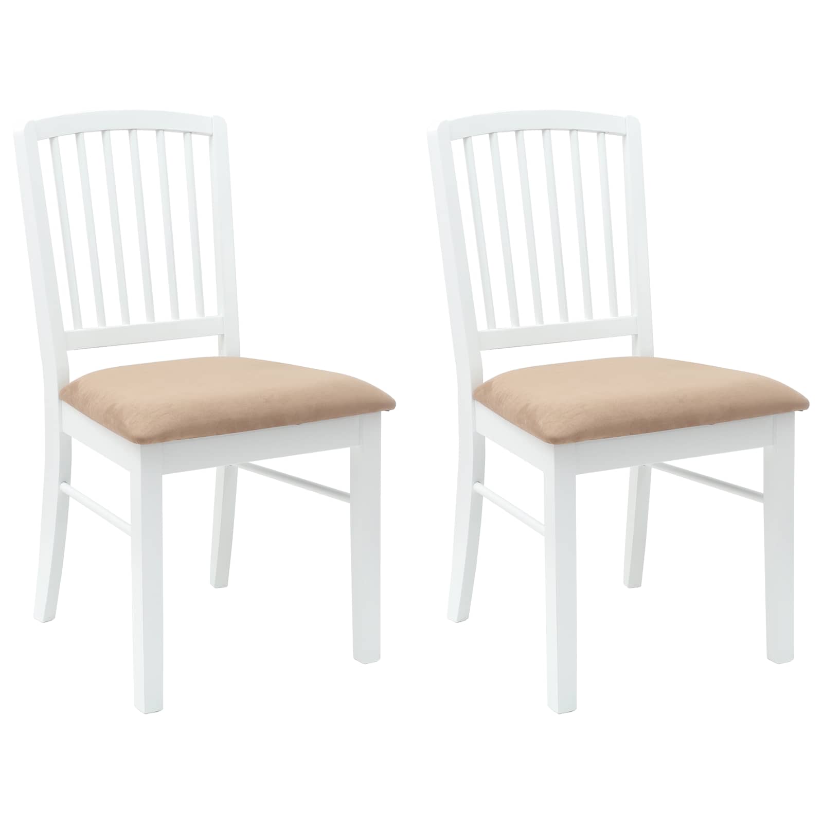 Valgomojo kėdės 2 pcs Balta 50 x 52,5 x 91 cm
