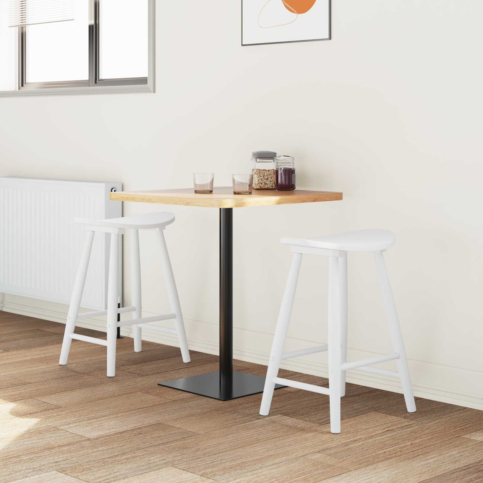 Dining Chairs 2 pcs White 46 x 37 x 63 cm Solid rubberwood