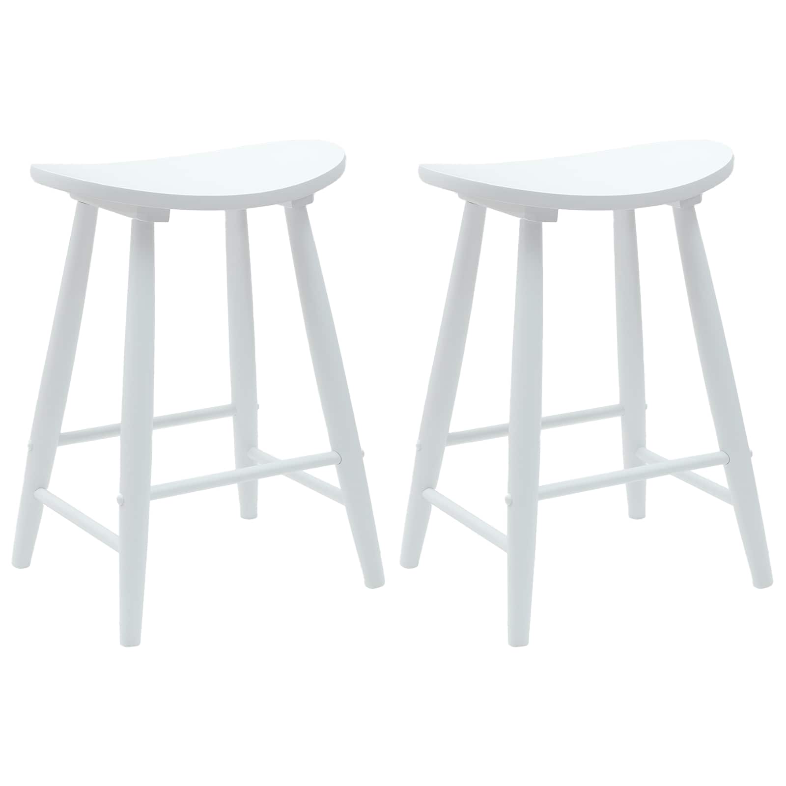 Dining Chairs 2 pcs White 46 x 37 x 63 cm Solid rubberwood