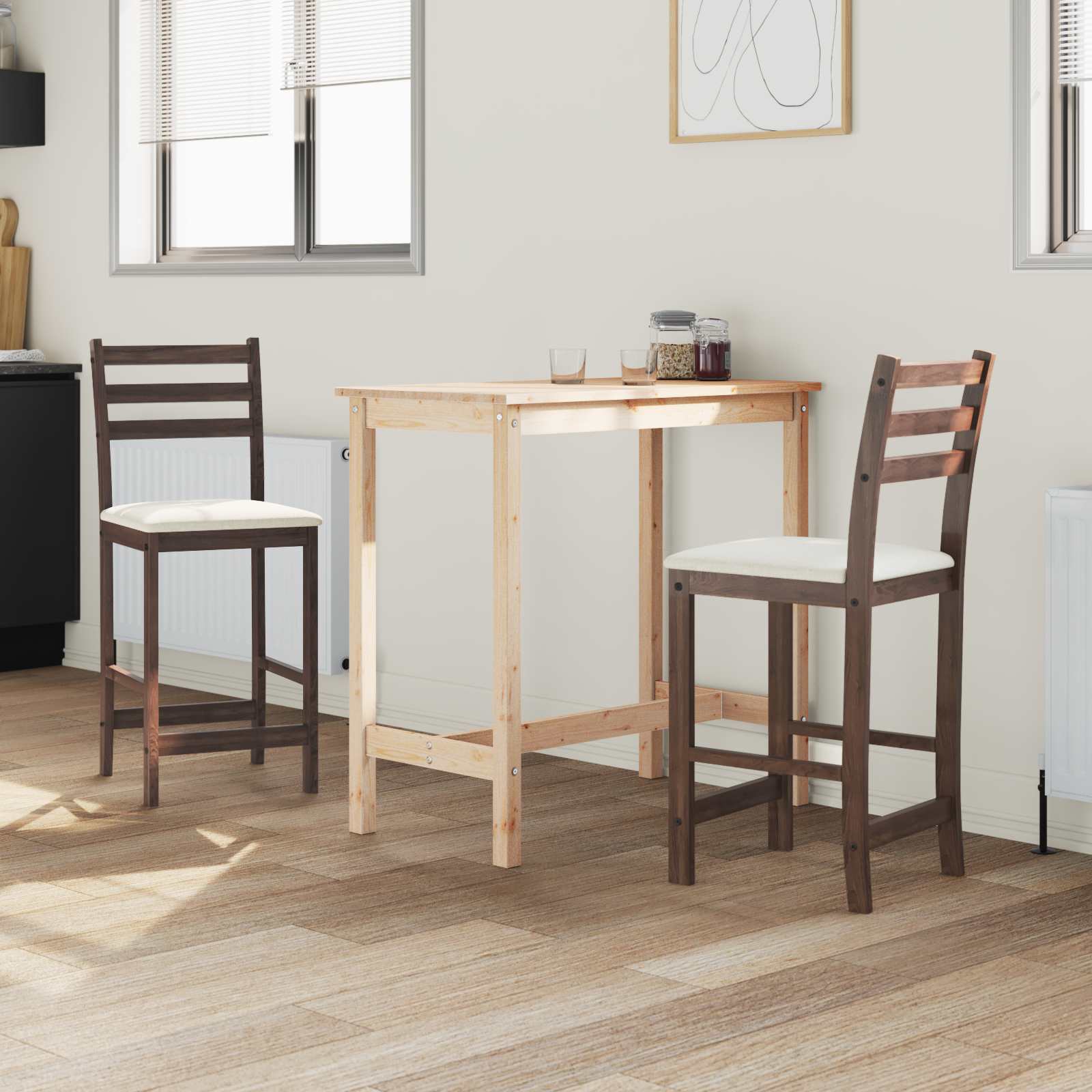 Valgomojo kėdės 2 pcs Šviesiai rudas 40 x 47,5 x 99,5 cm