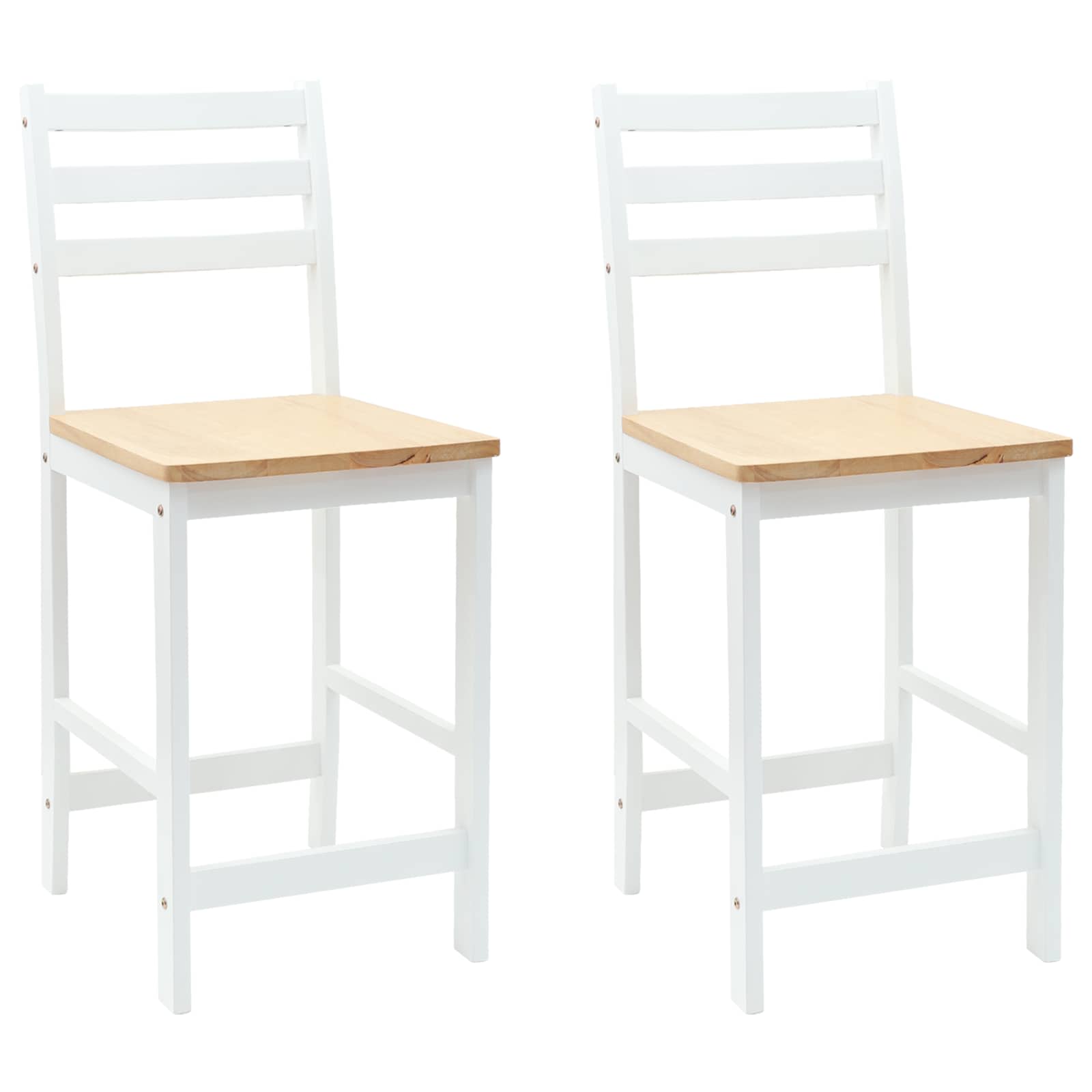Valgomojo kėdės 2 pcs Balta 40 x 47,5 x 99,5 cm