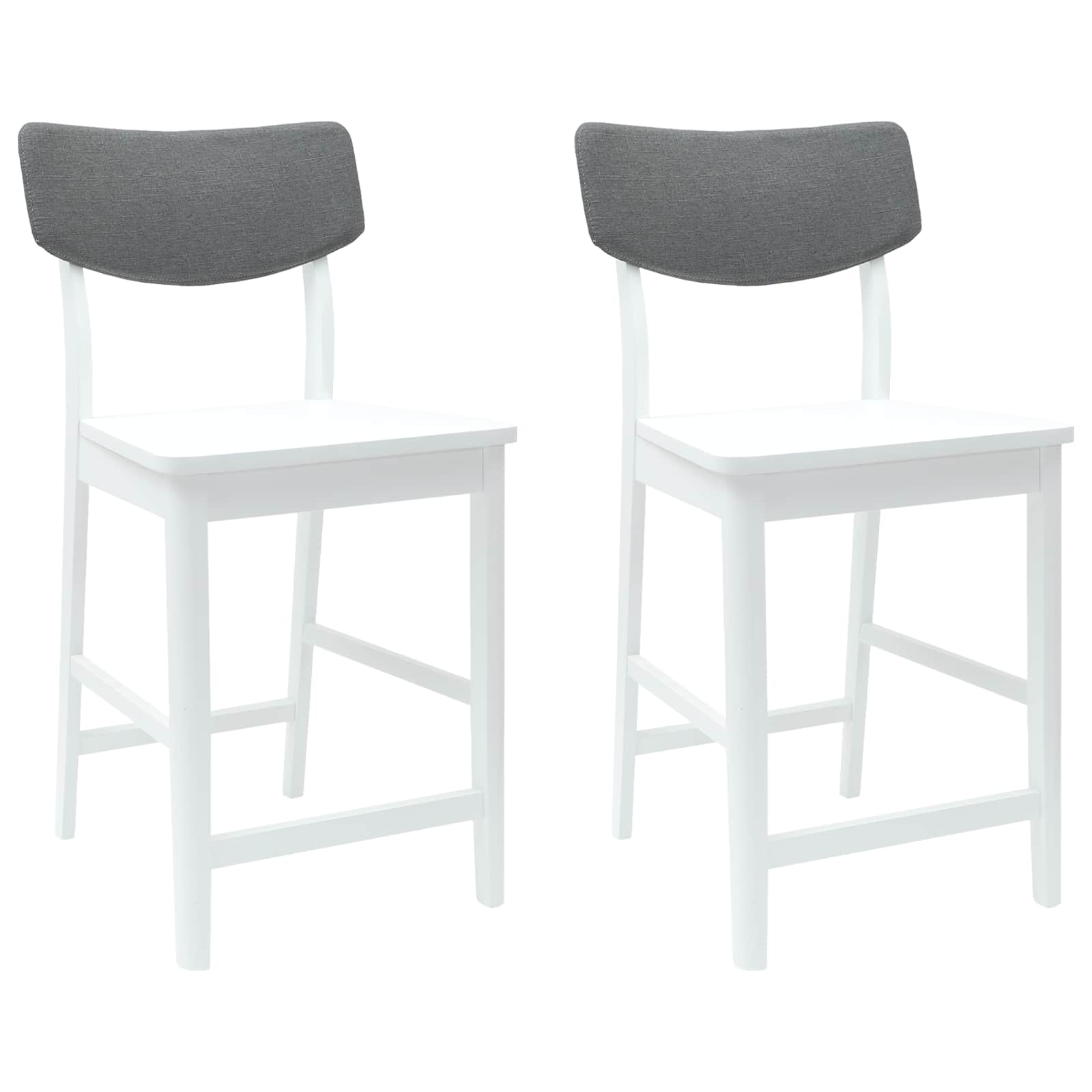 Dining chairs 2 pcs White 48 x 49 x 95 cm Solid rubberwood