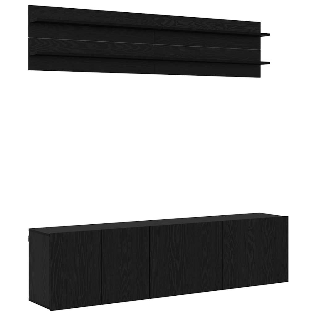 TV vienetai 6 pcs juoda ąžuolo Apdirbta mediena