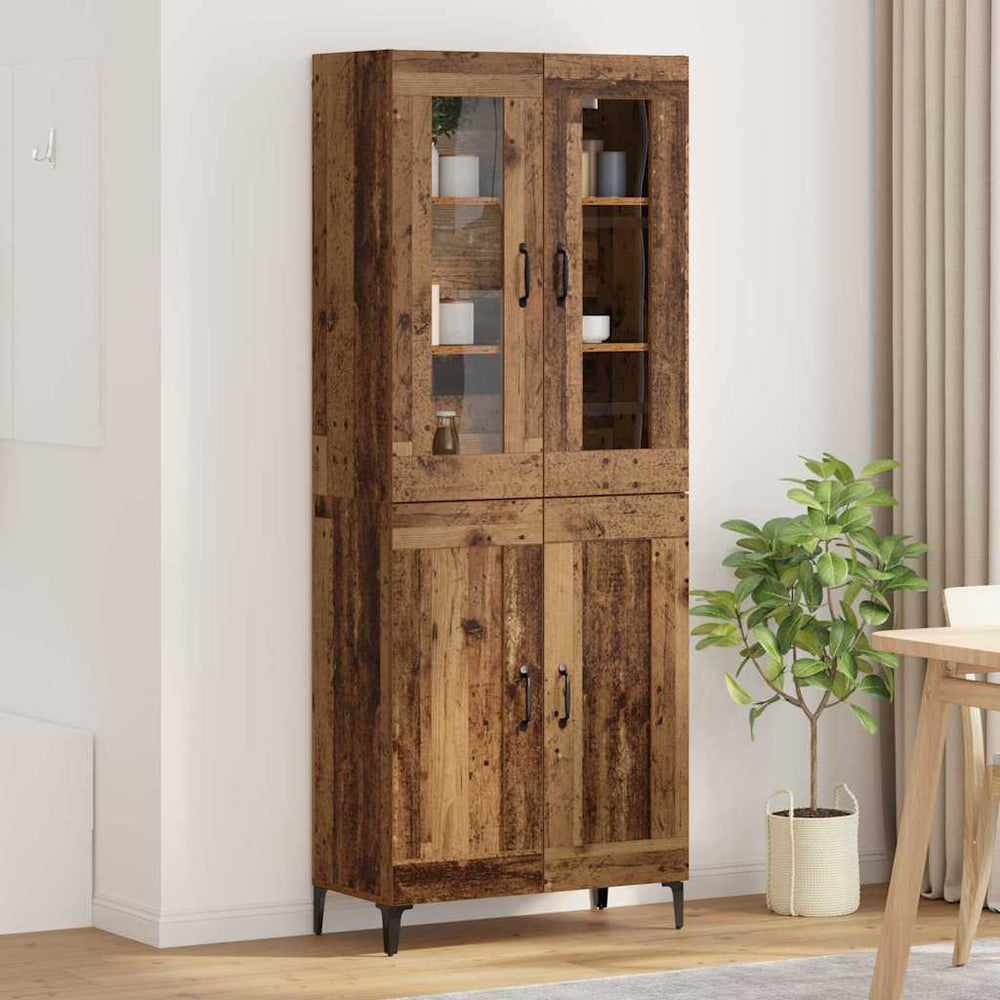 High cabinet Antique wood 69.5 x 34 x 180 cm