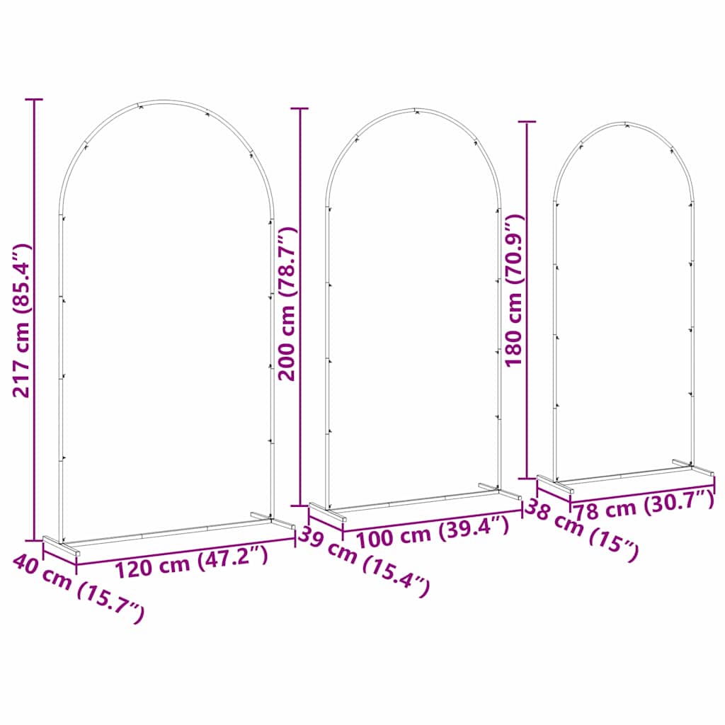 Vestuvinis Arklys 3 pcs Auksinė Plienas