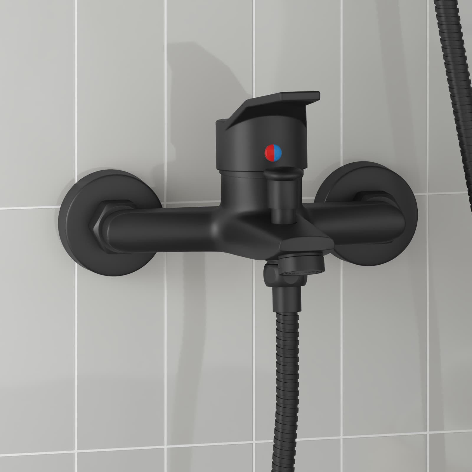 Dušas jaucējkrāns melns G 1/2 collas