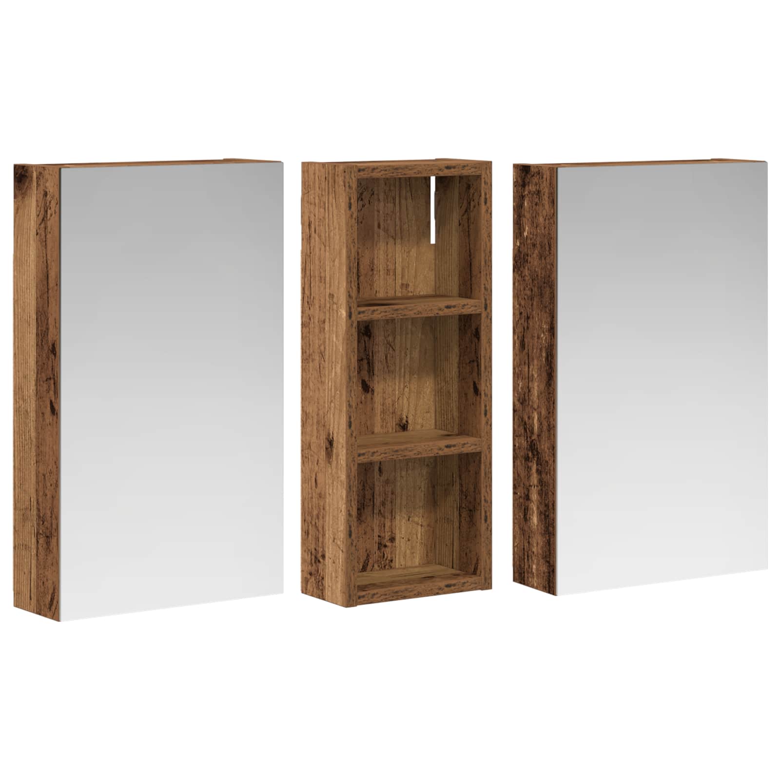 Vonios spintos komplektas su lentyna 3 pcs 80 x 10,5 x 50 cm
