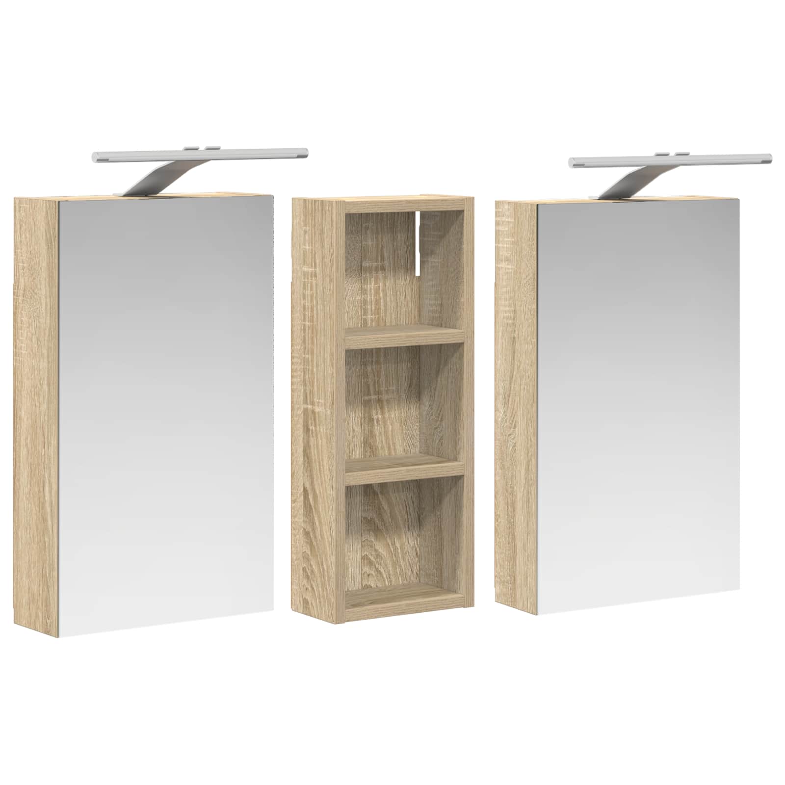 Vonios spintos komplektas su lentyna 3 pcs 80 x 10,5 x 50 cm
